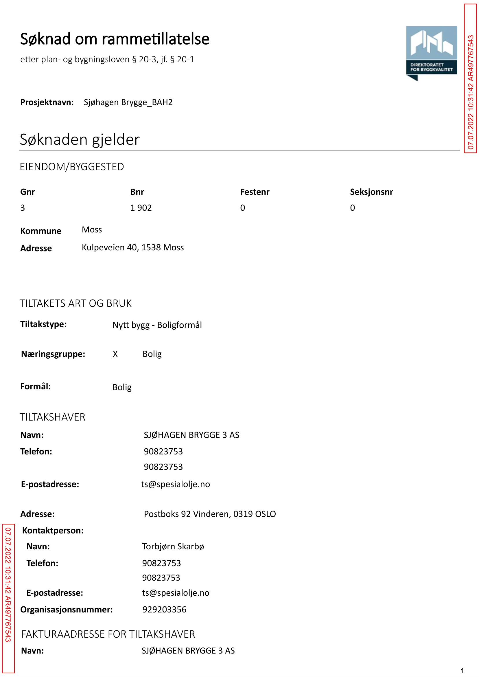 Søknad om rammetillatelse