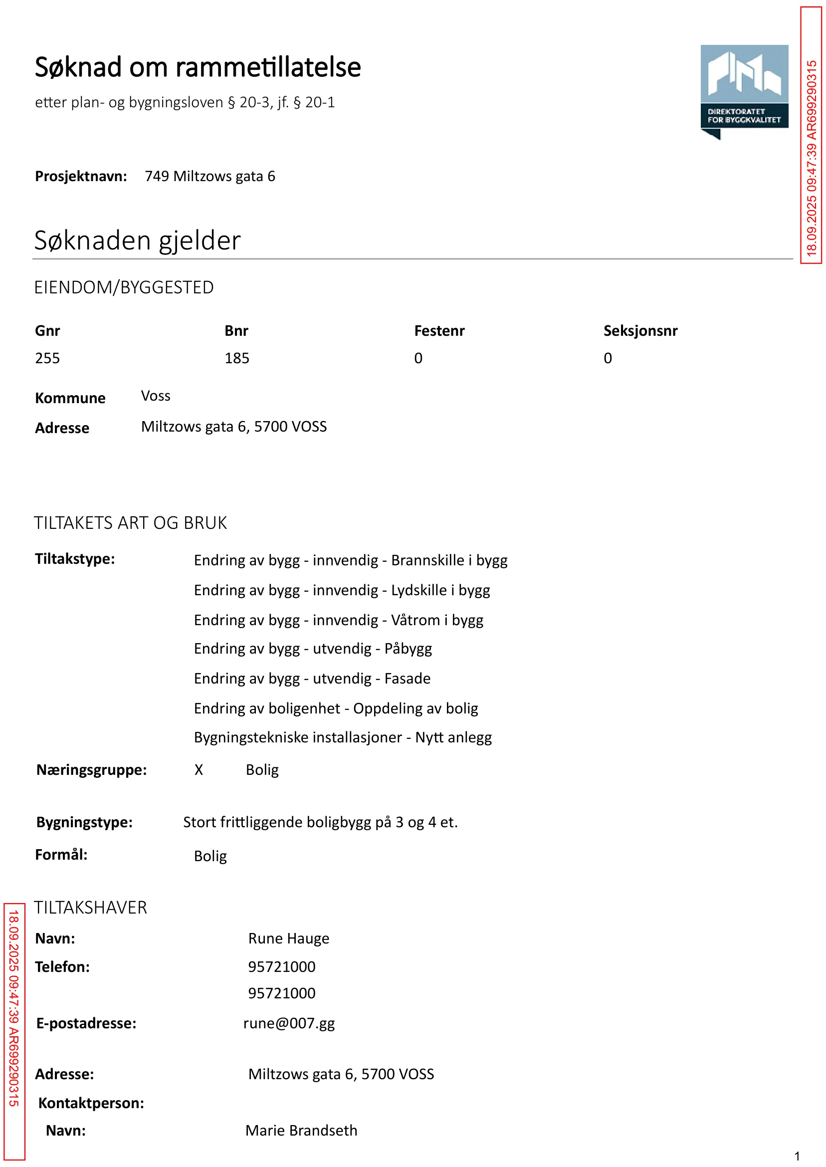 Søknad om rammetillatelse