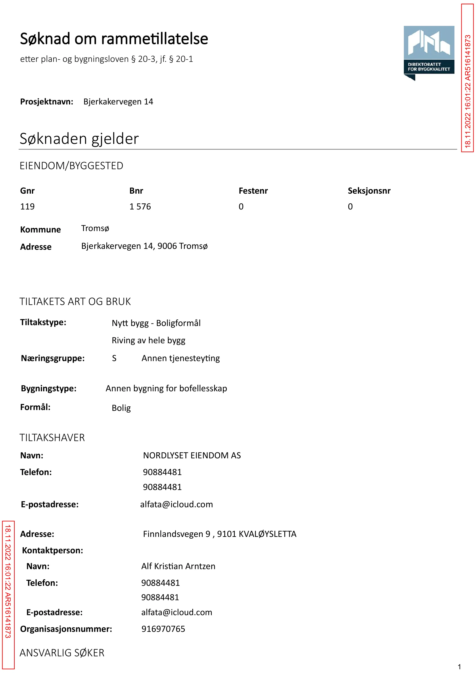 Søknad om rammetillatelse