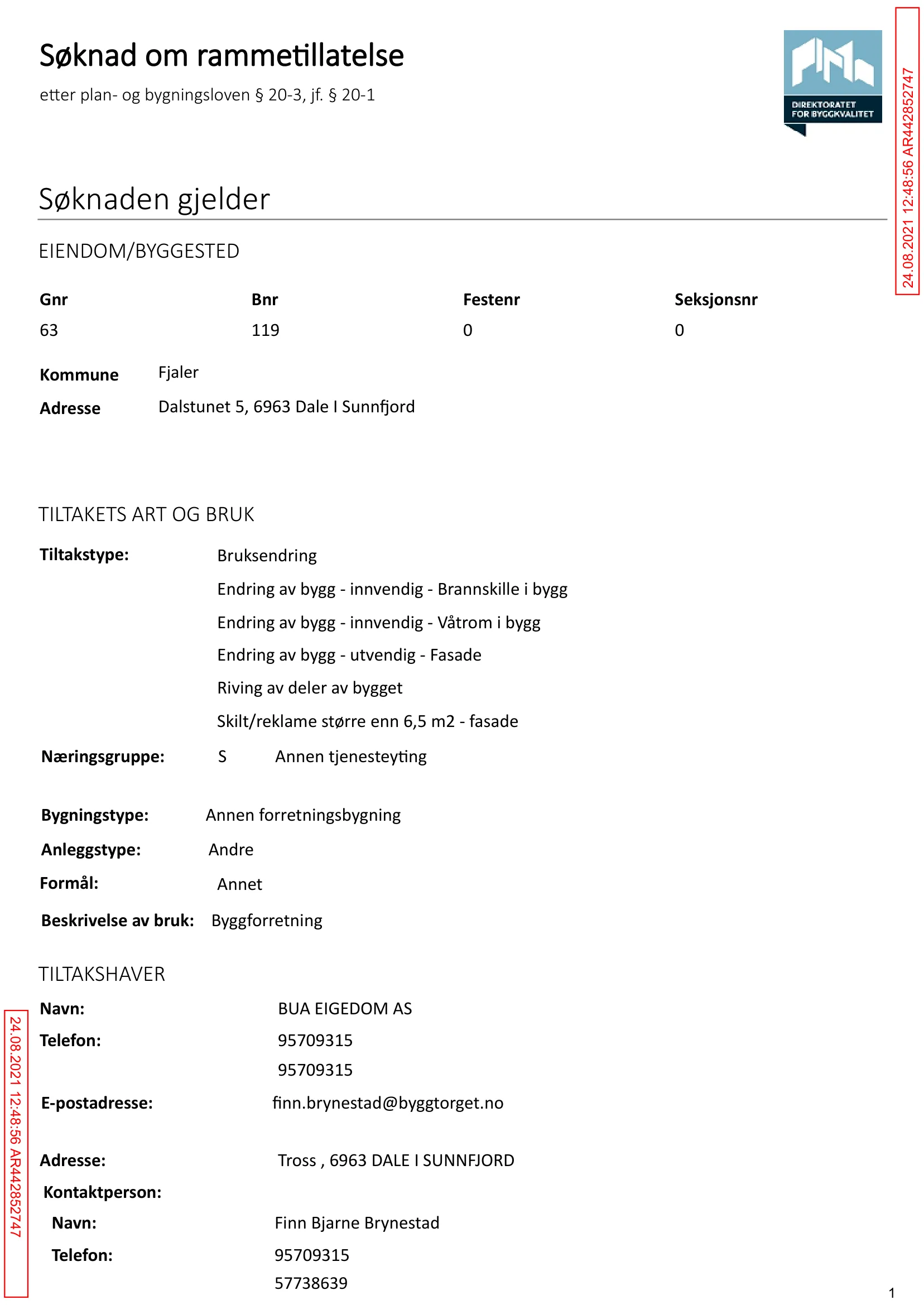 Søknad om rammetillatelse