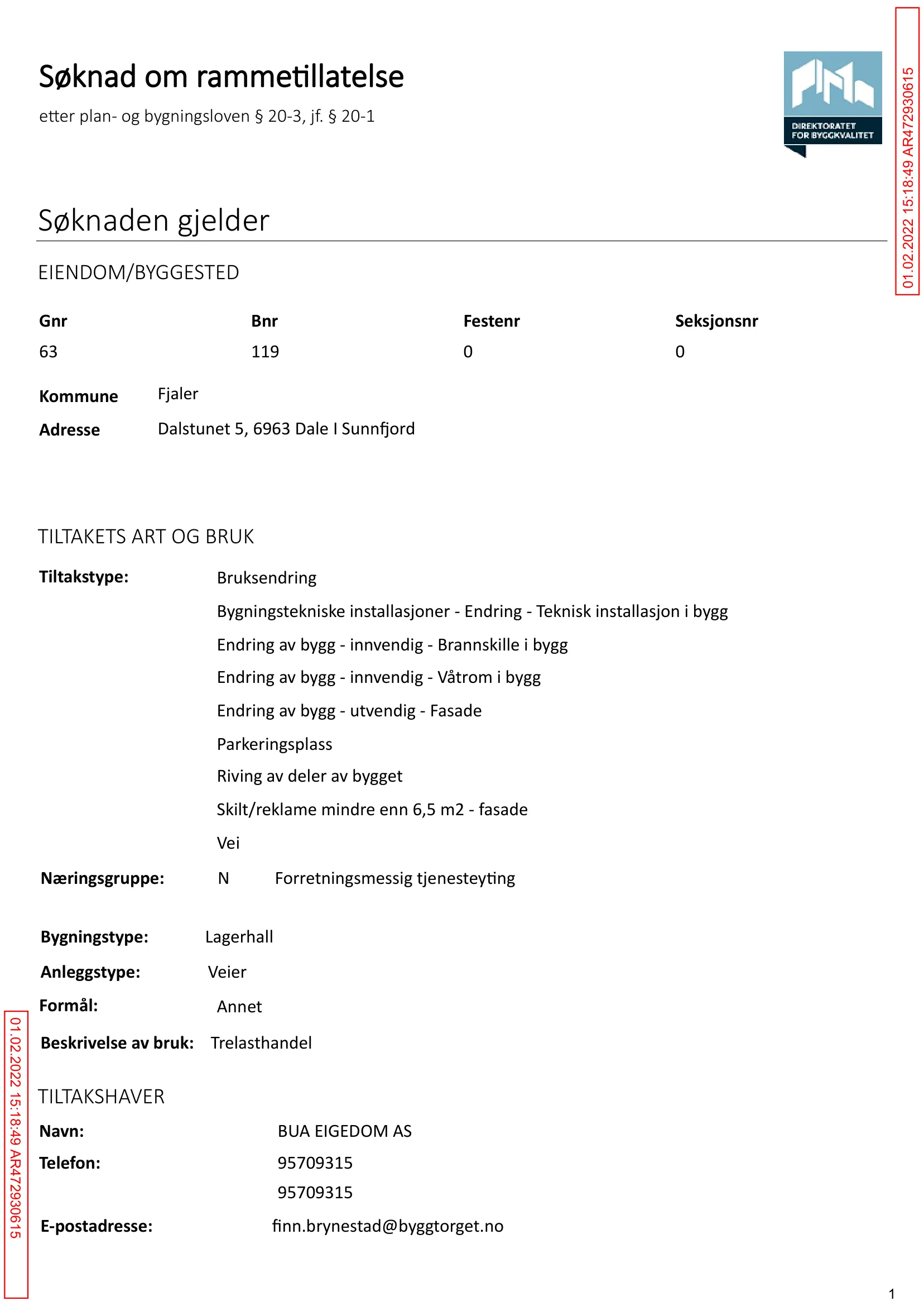Søknad om rammetillatelse