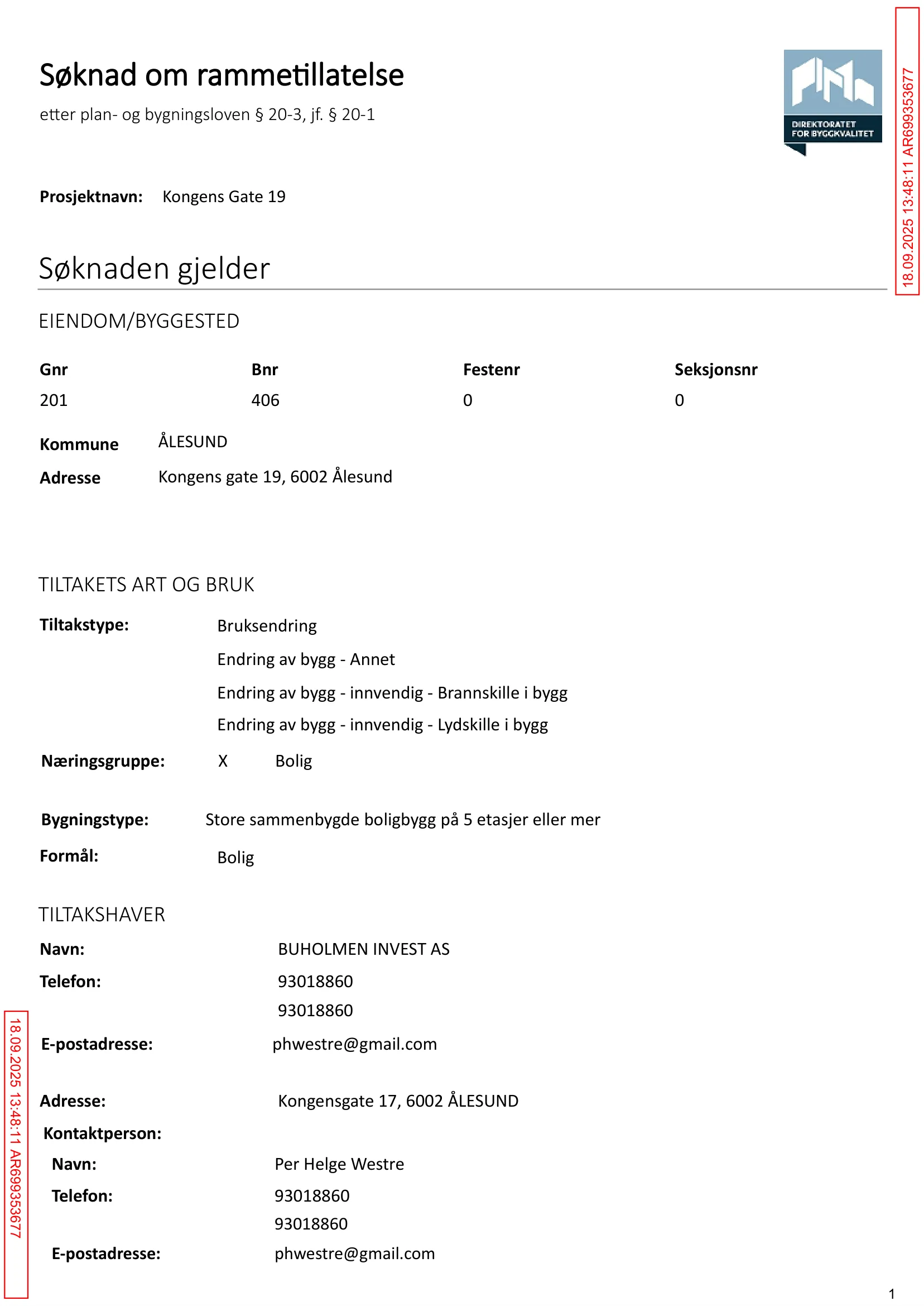 Søknad om rammetillatelse