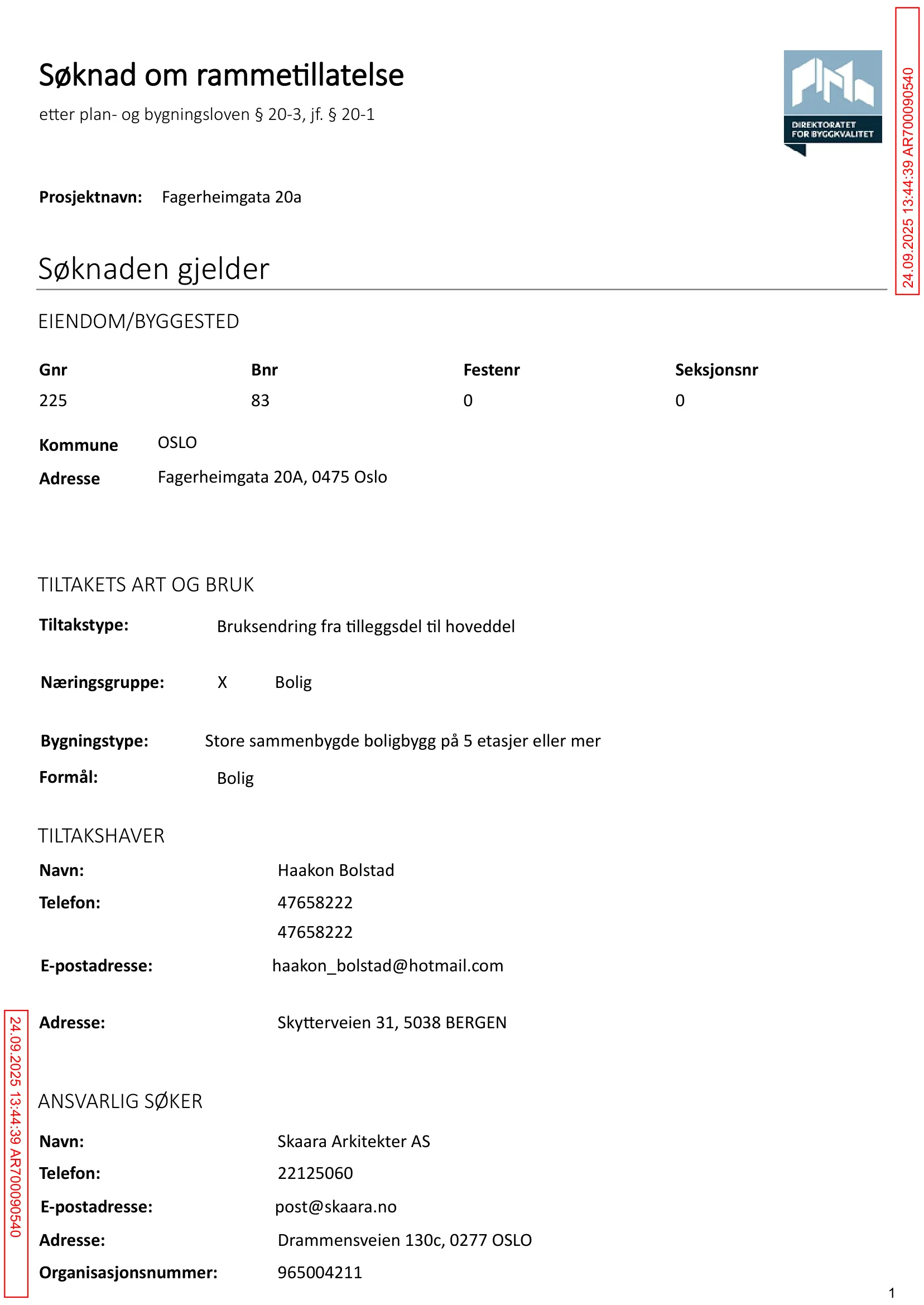 Søknad om rammetillatelse