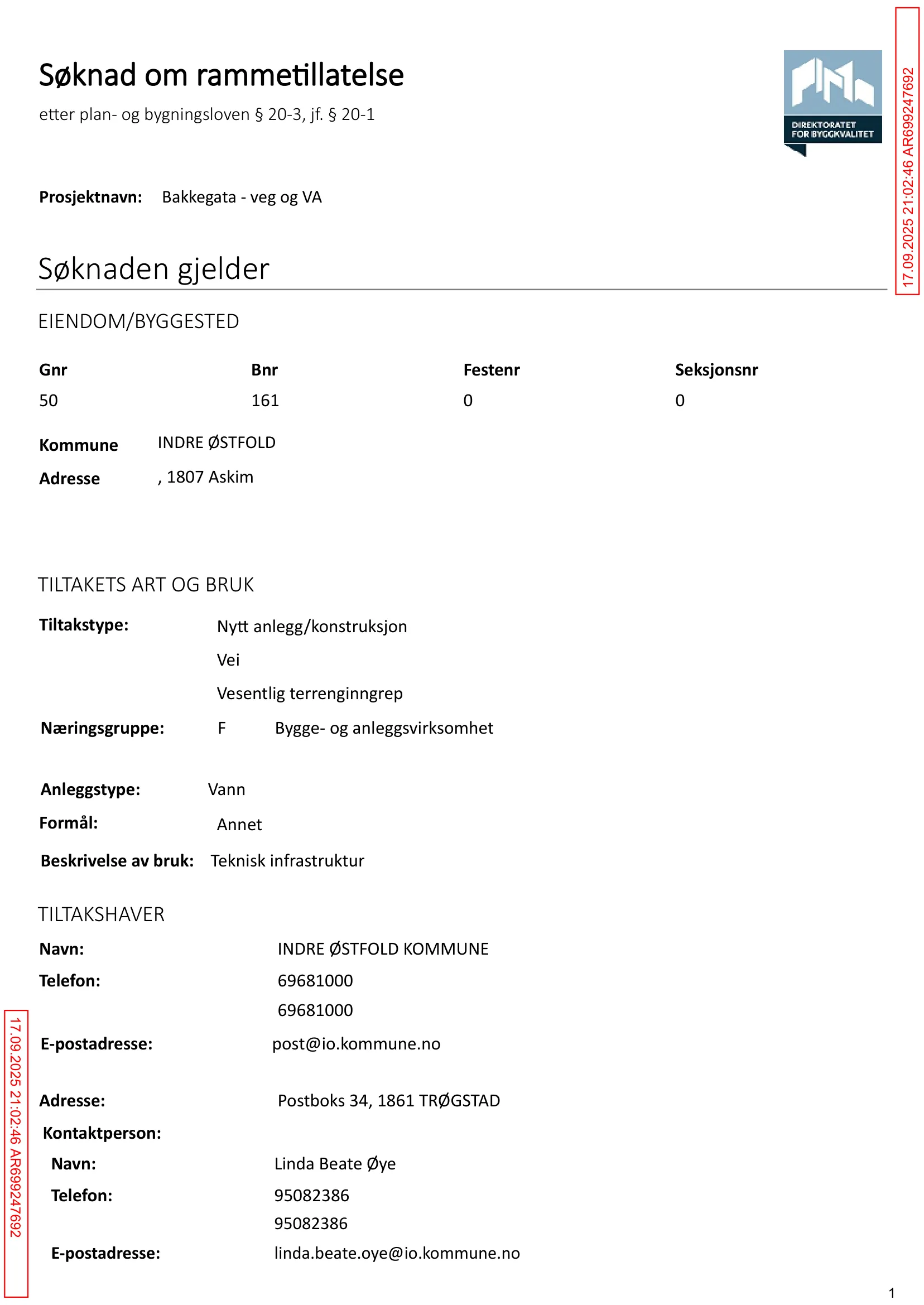 Søknad om rammetillatelse