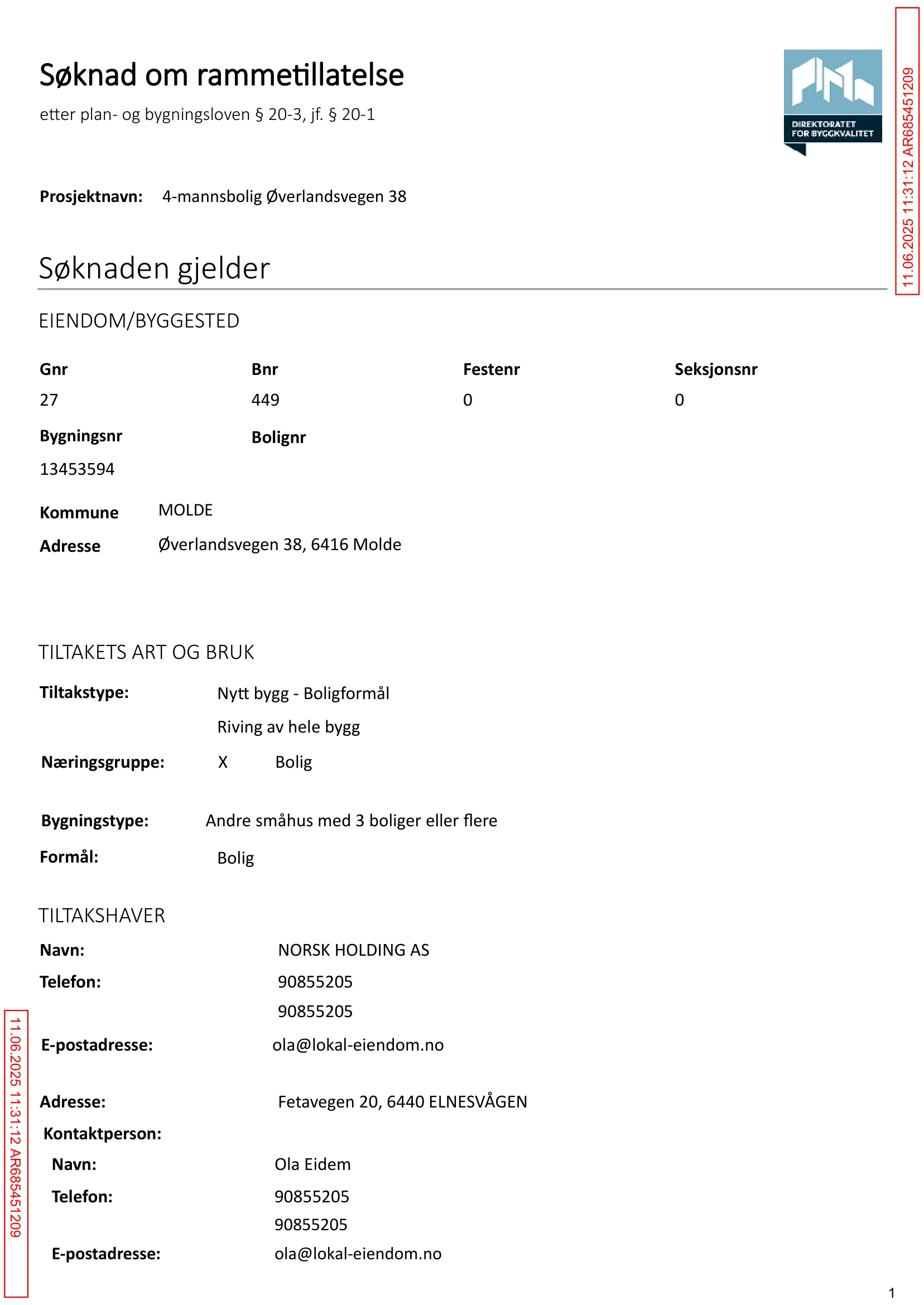 Søknad om rammetillatelse