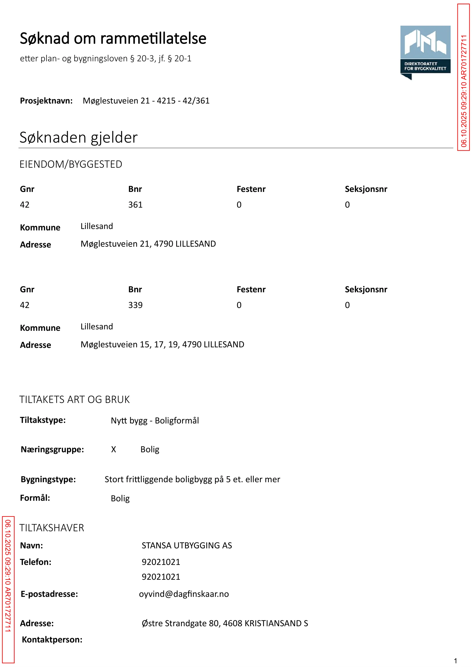 Søknad om rammetillatelse