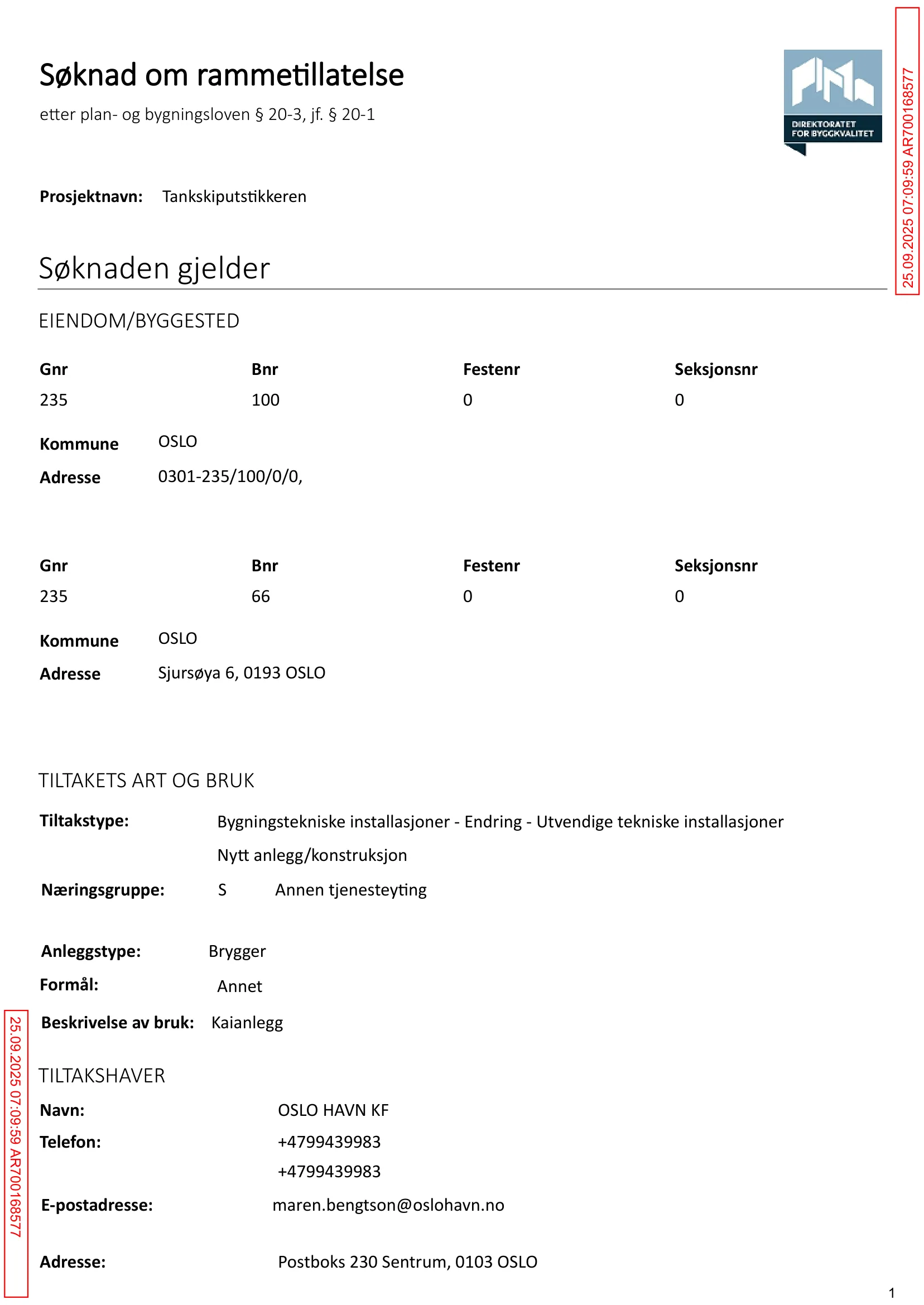 Søknad om rammetillatelse