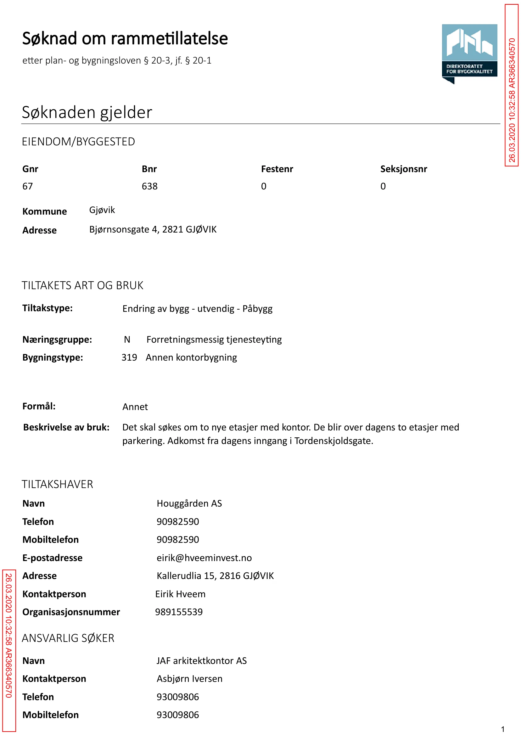 Søknad om rammetillatelse