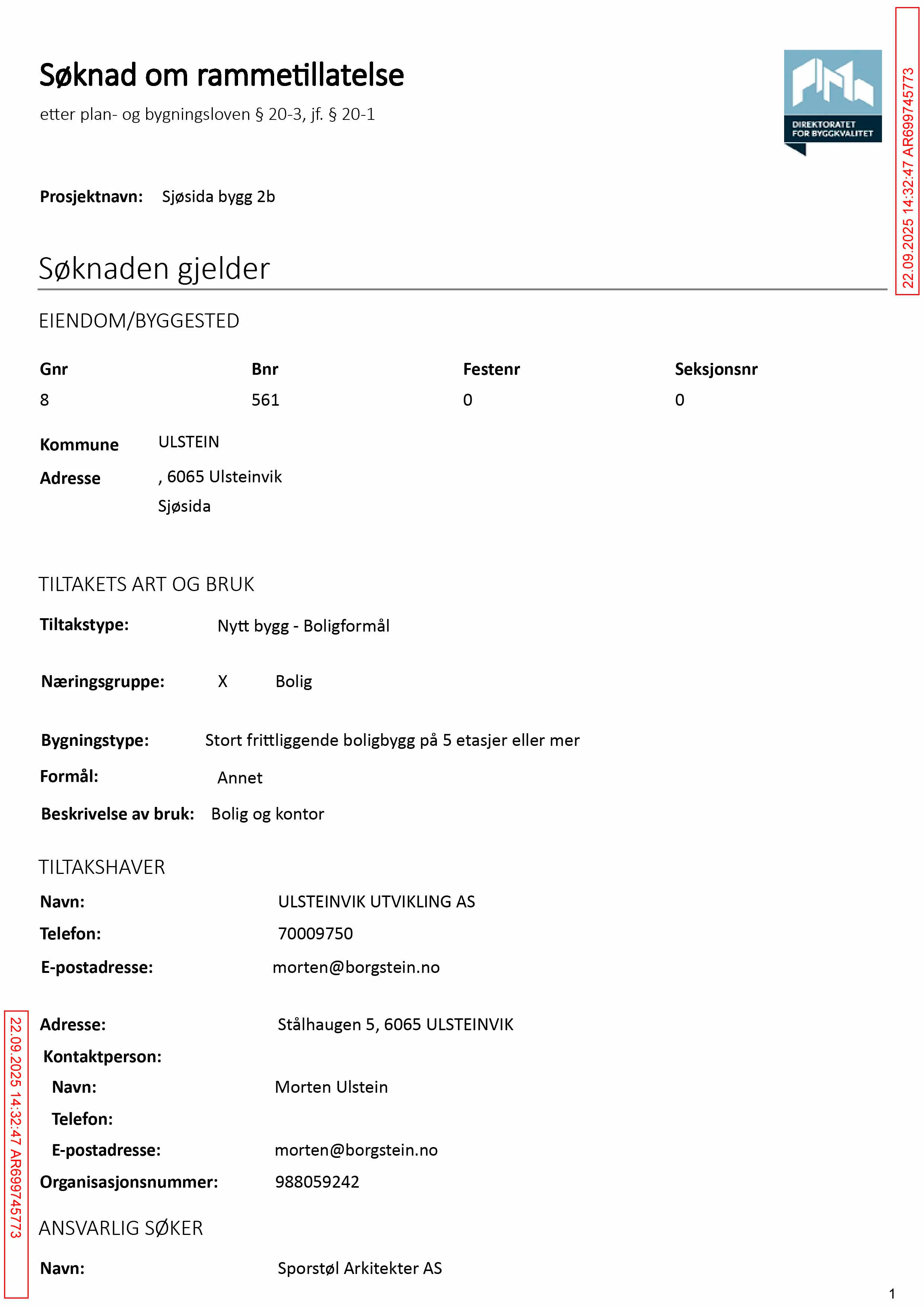 Søknad om rammetillatelse