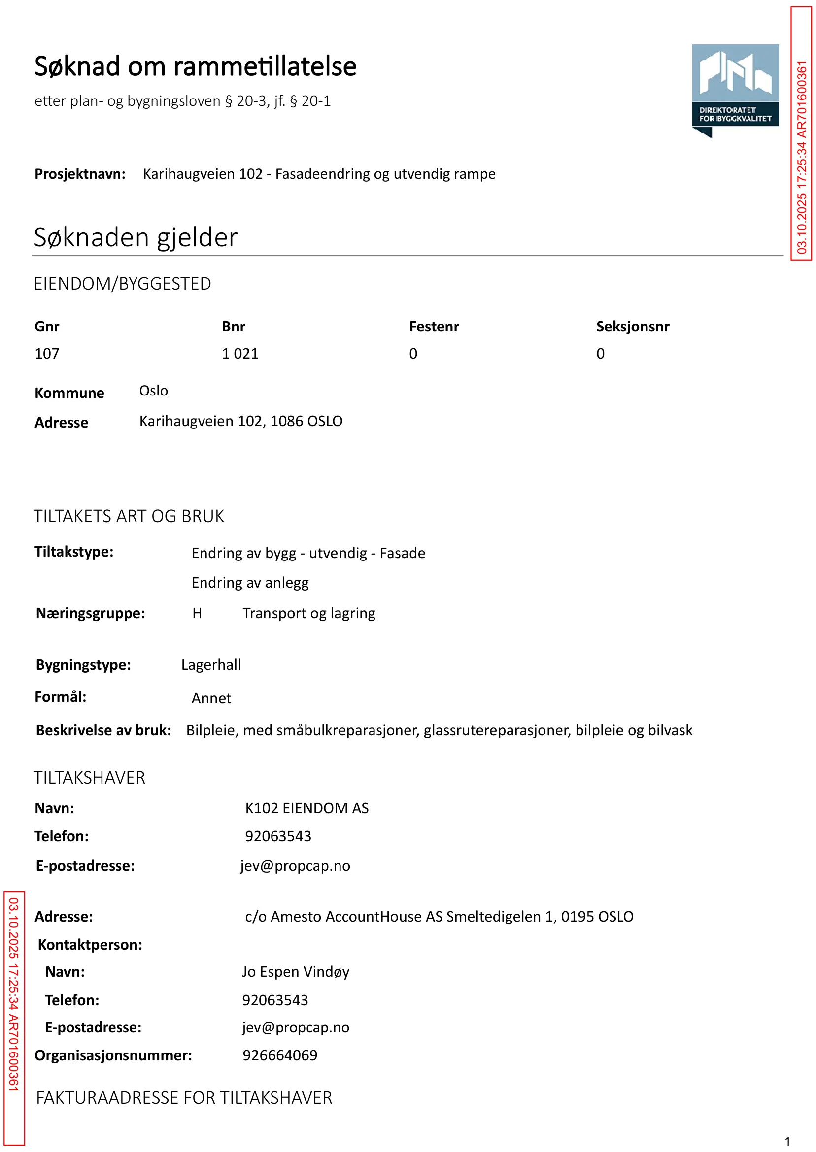 Søknad om rammetillatelse