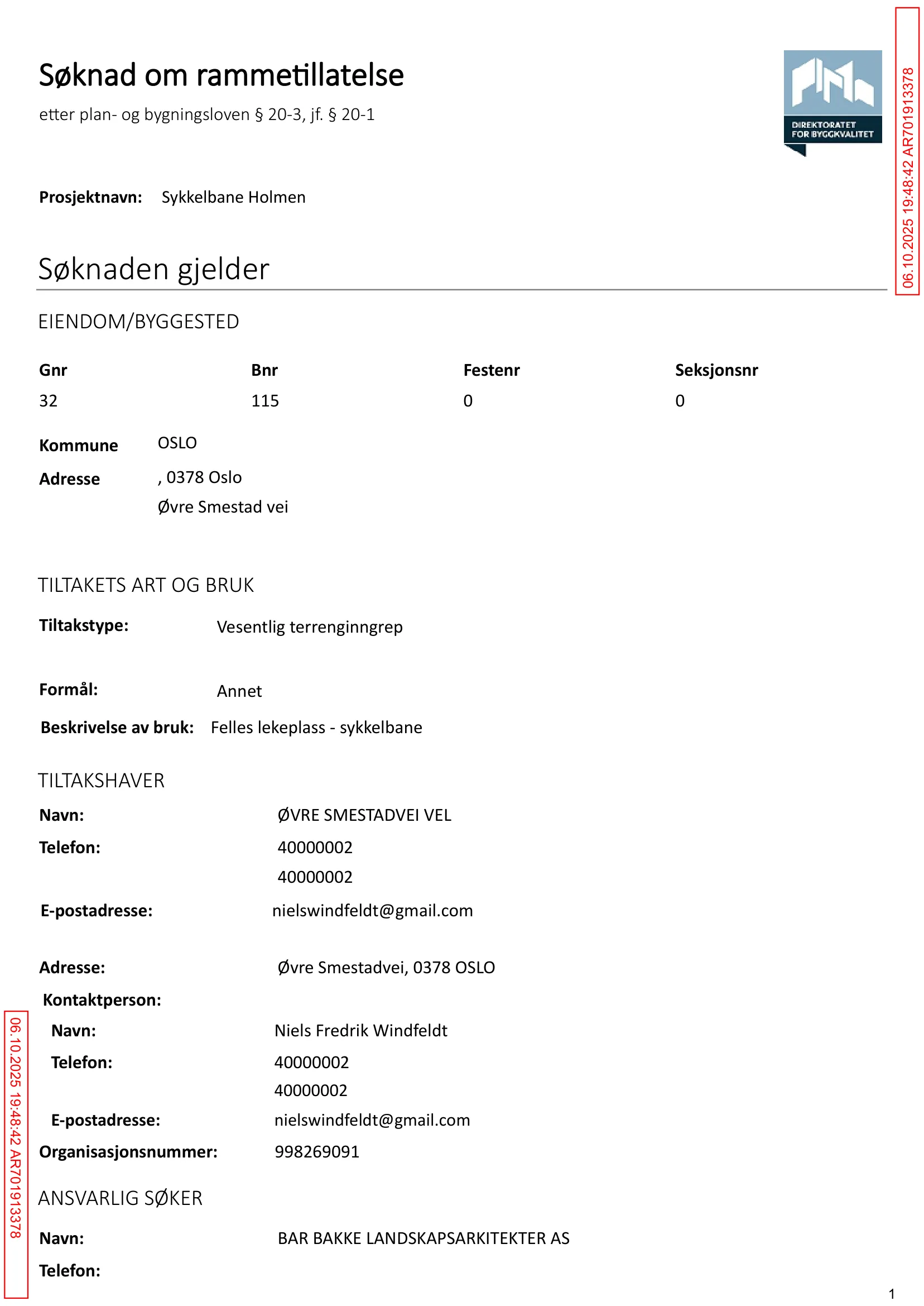 Søknad om rammetillatelse