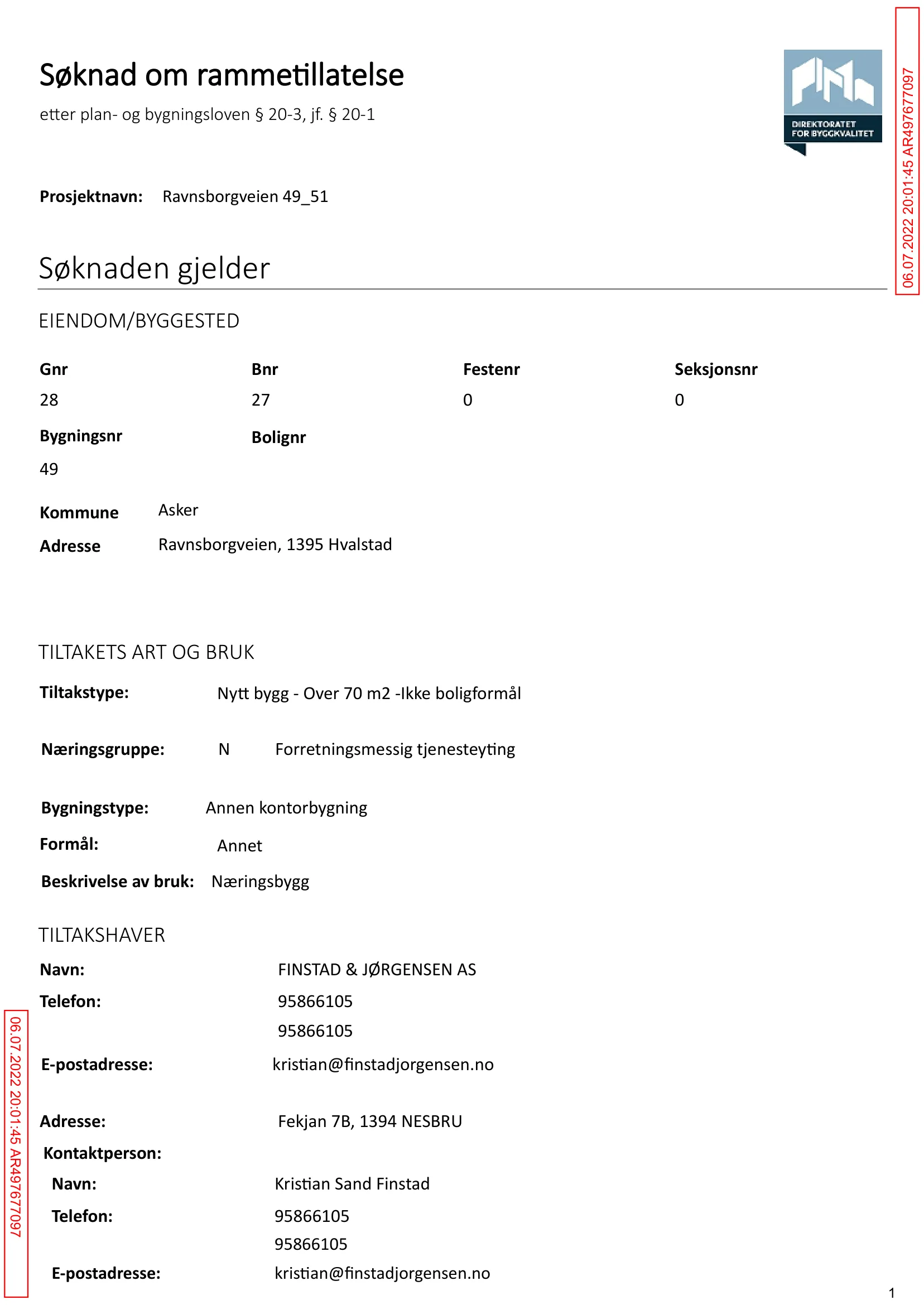 Søknad om rammetillatelse