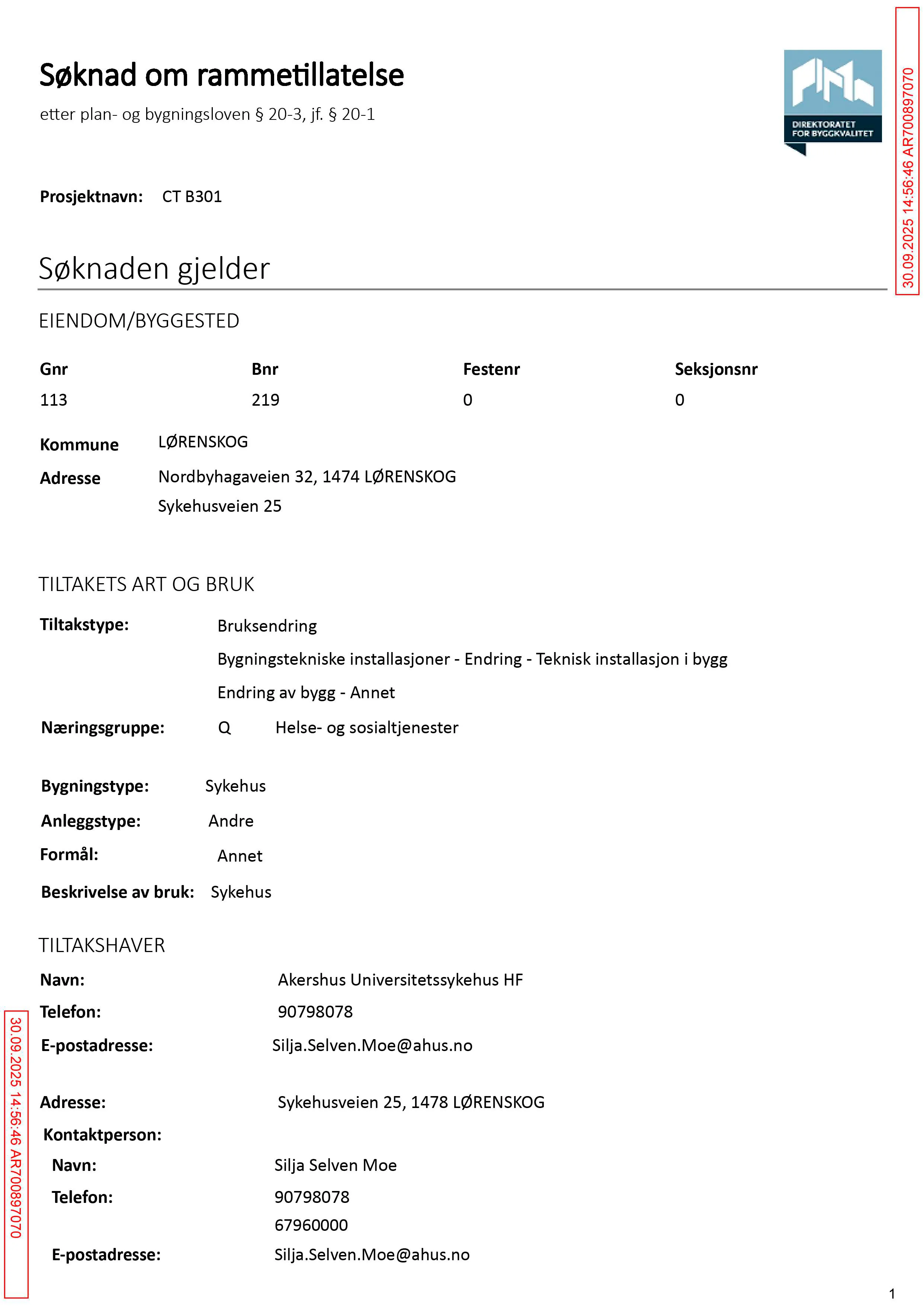 Søknad om rammetillatelse