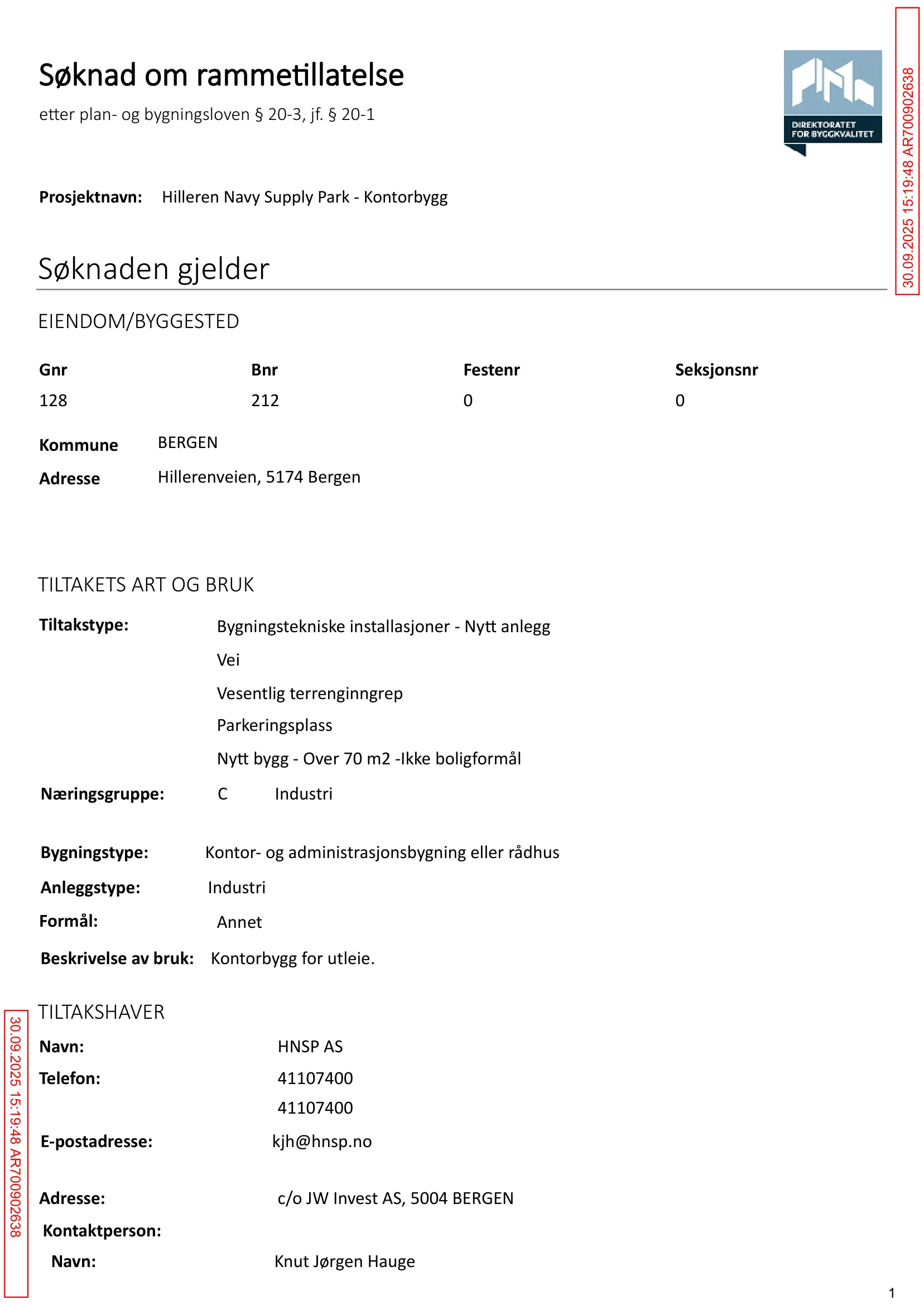Søknad om rammetillatelse