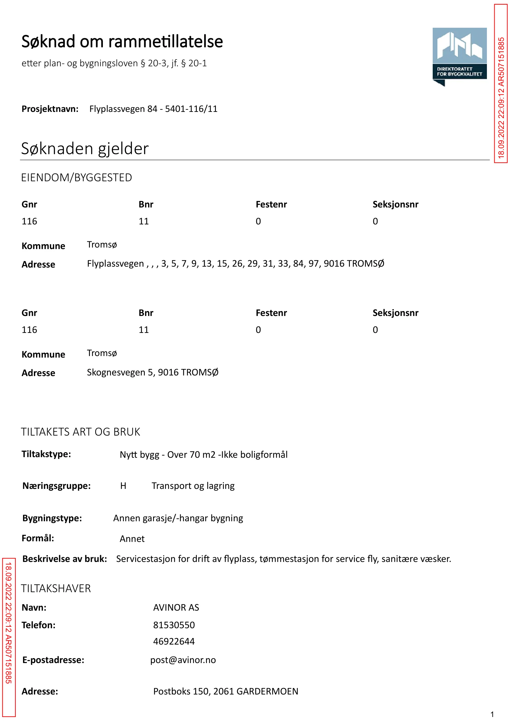 Søknad om rammetillatelse