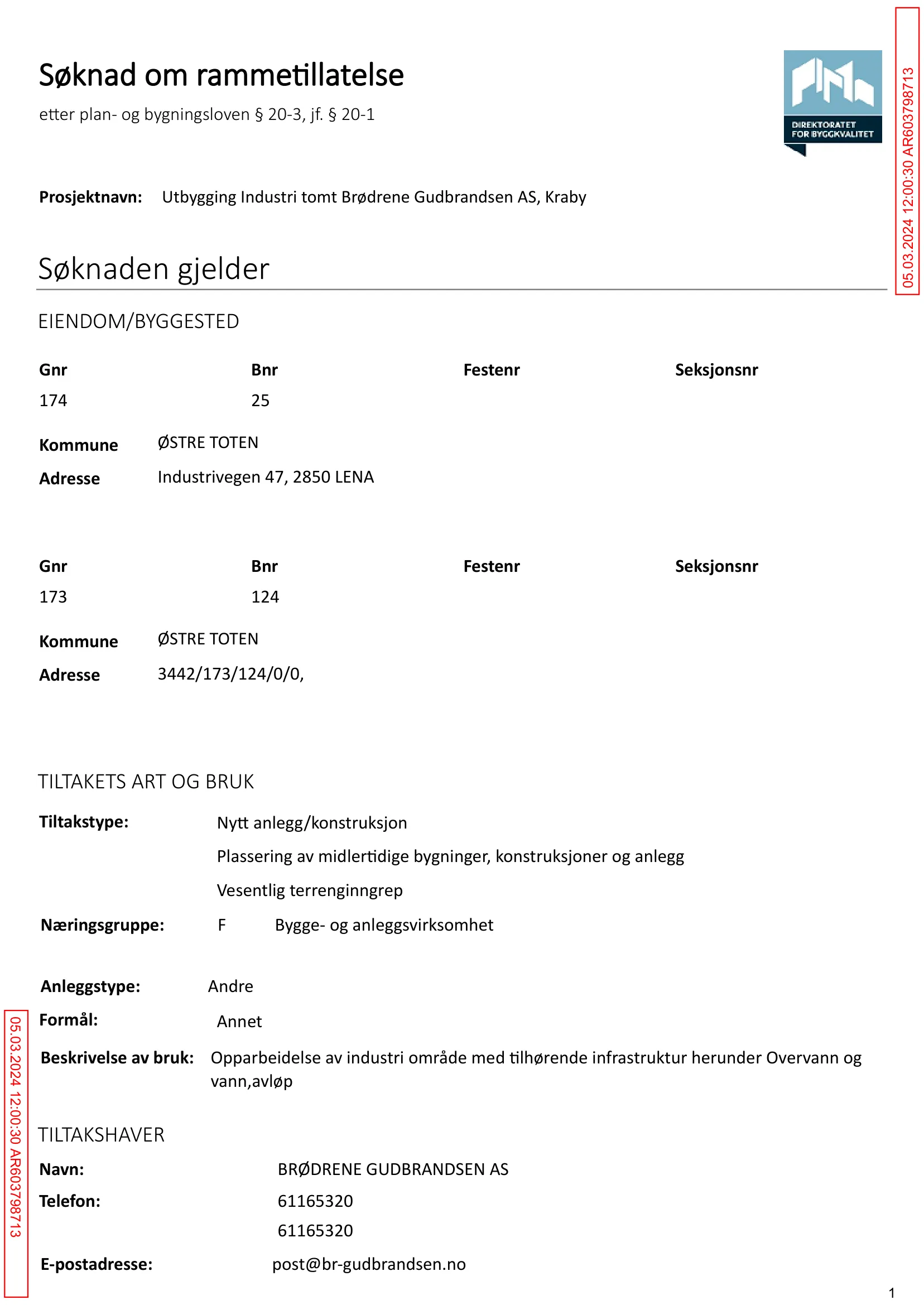 Søknad om rammetillatelse