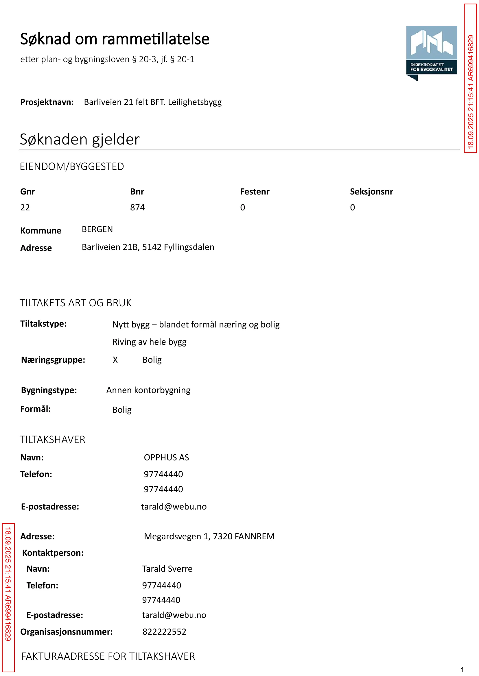 Søknad om rammetillatelse
