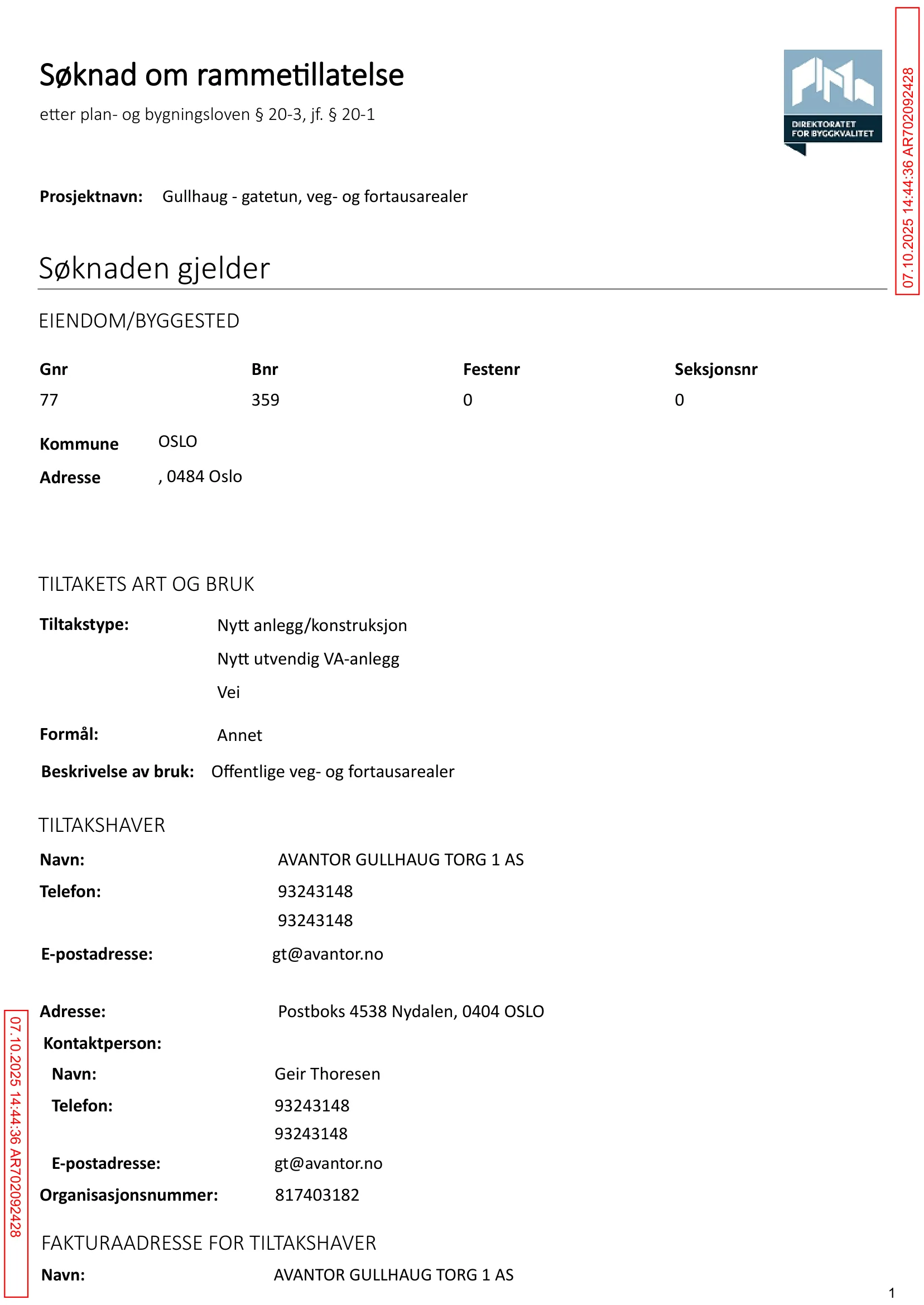 Søknad om rammetillatelse