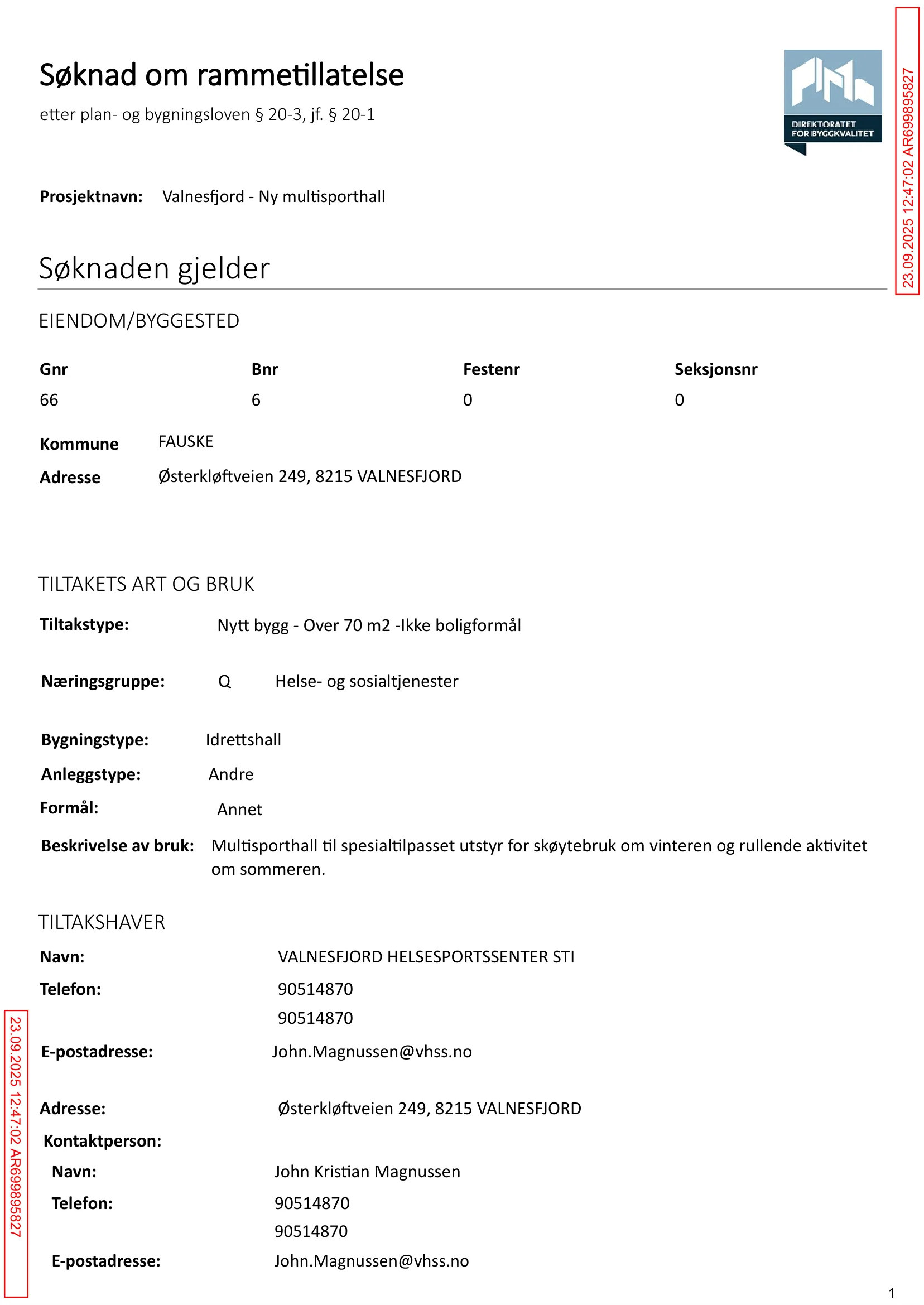 Søknad om rammetillatelse