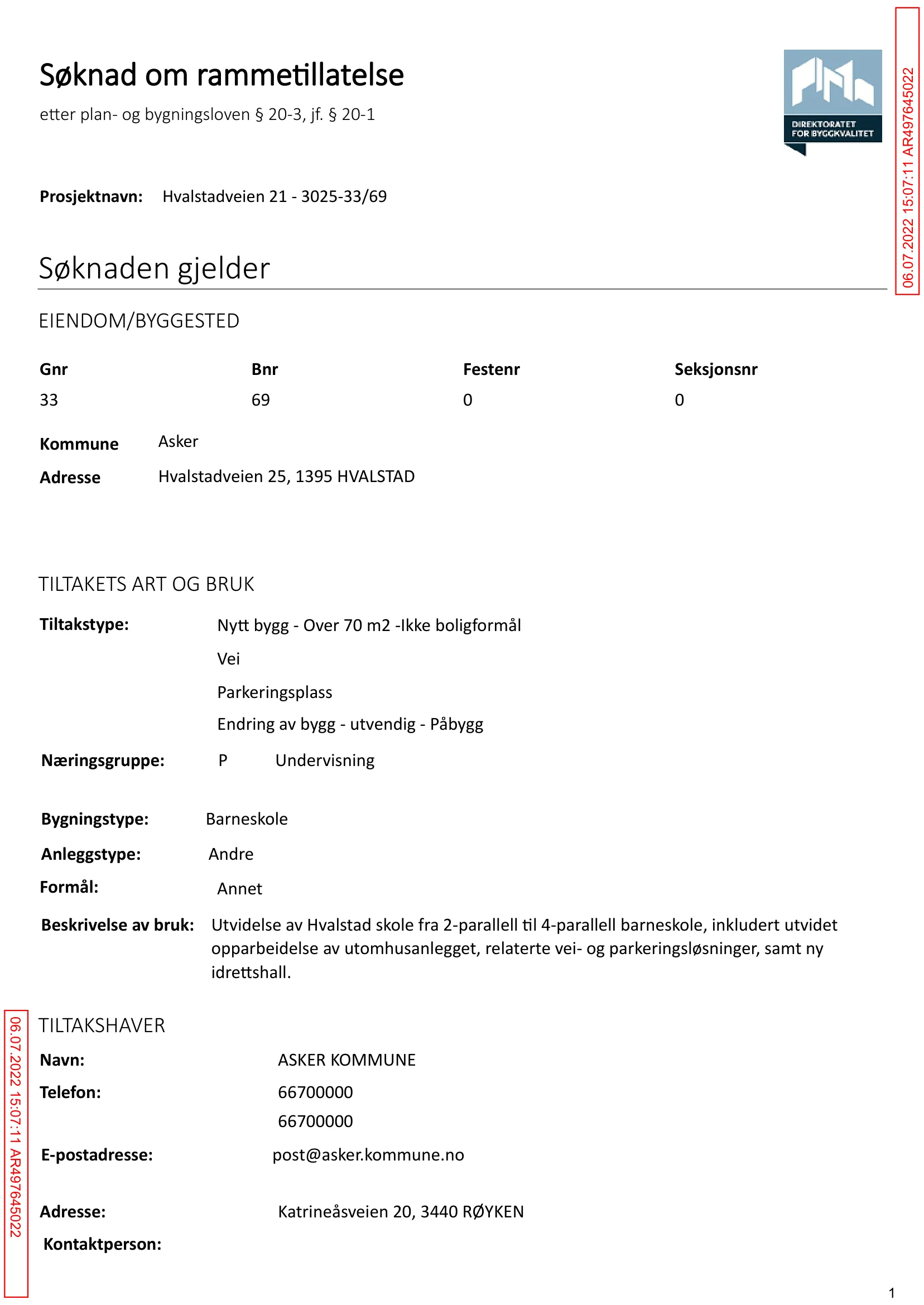 Søknad om rammetillatelse