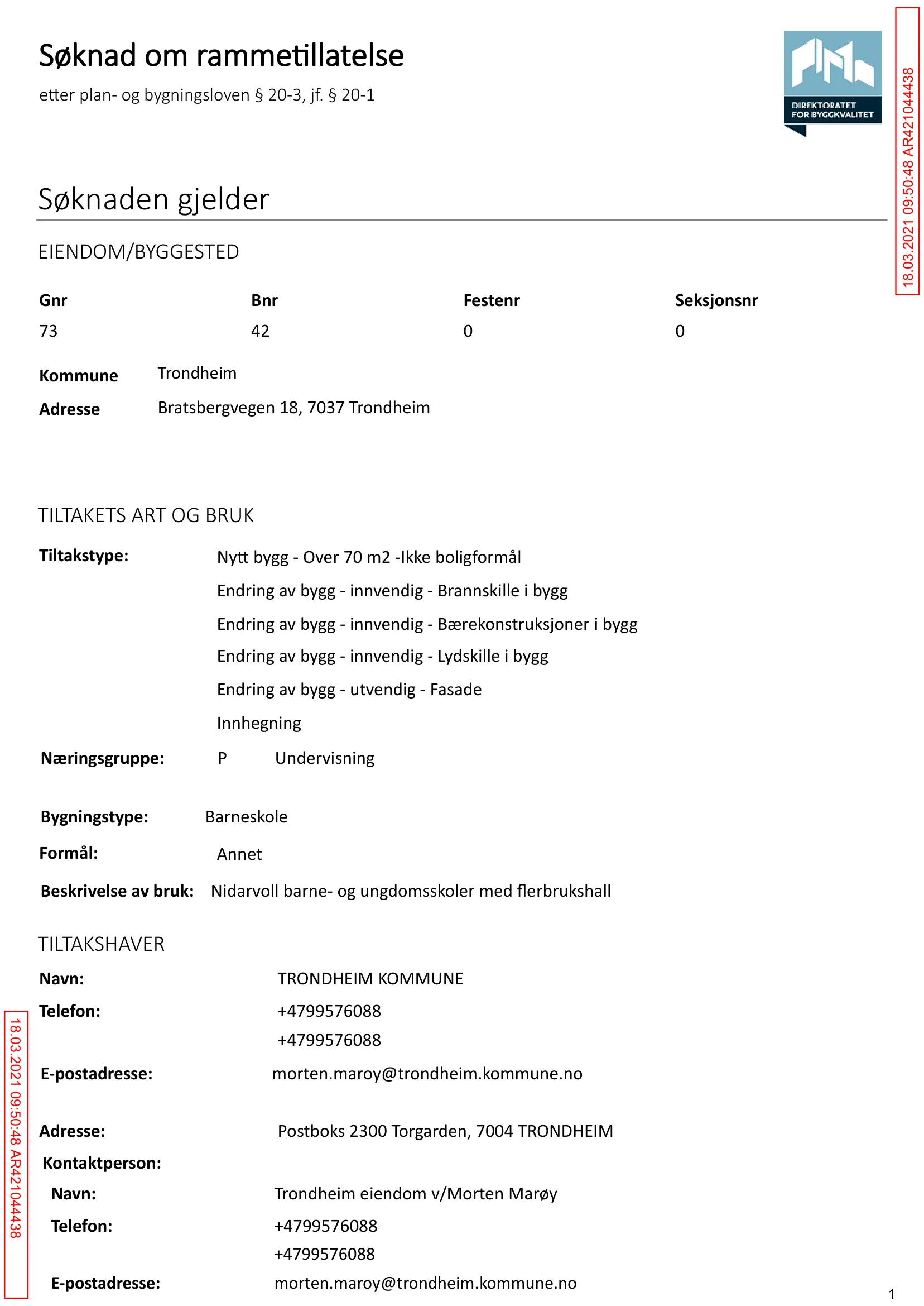 Søknad om rammetillatelse
