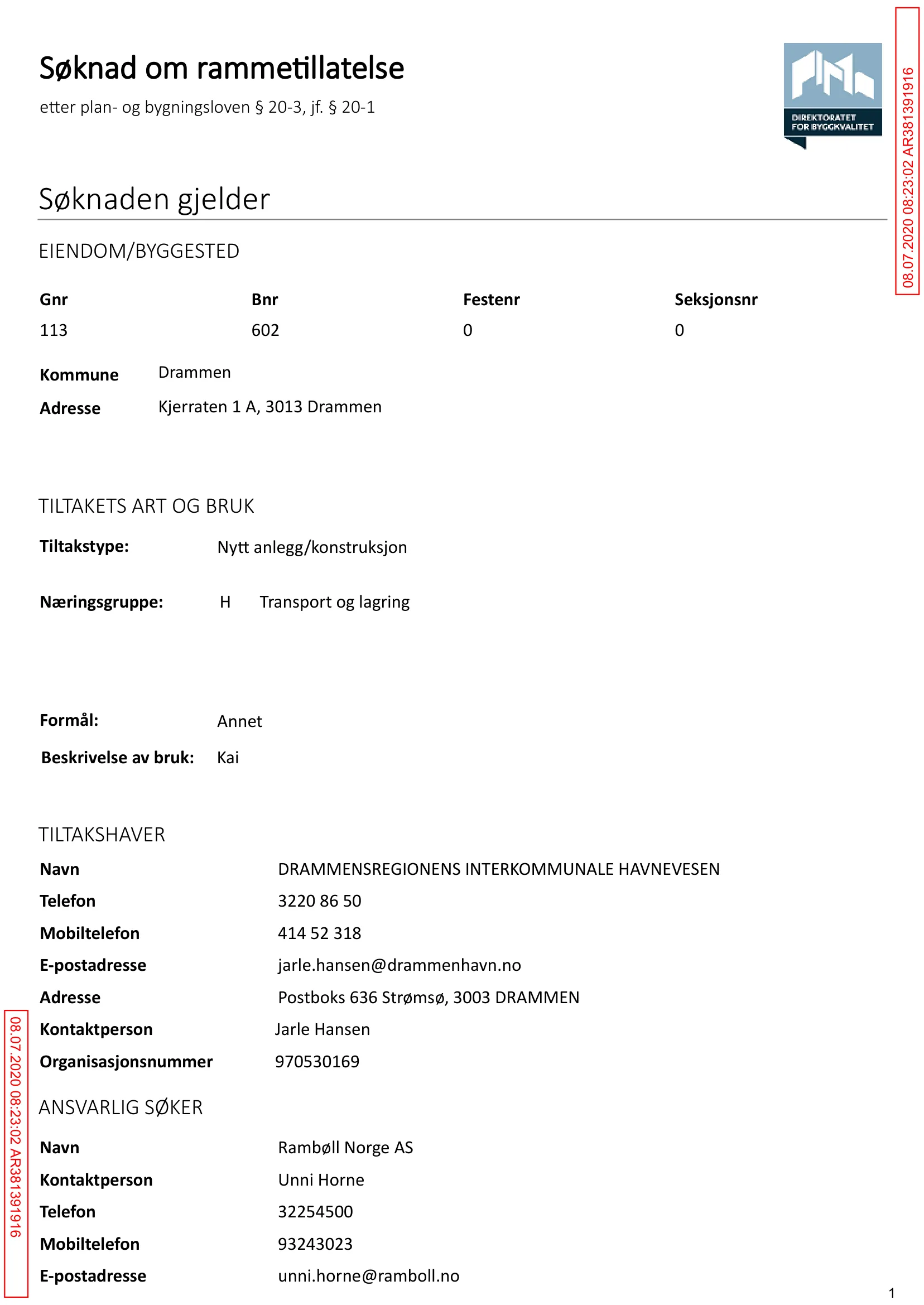 Søknad om rammetillatelse