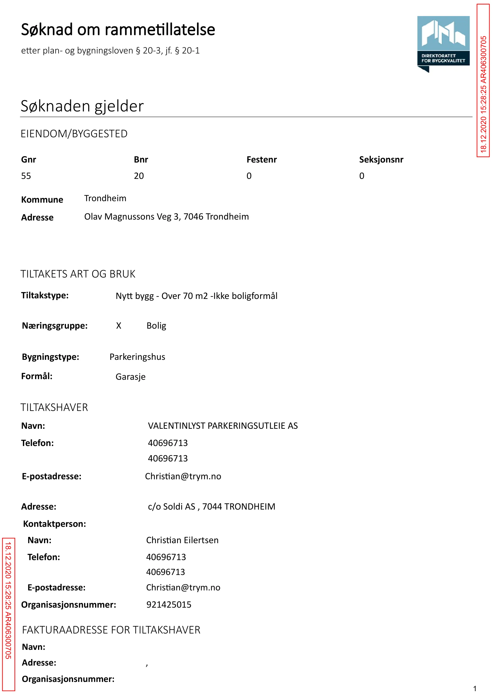 Søknad om rammetillatelse