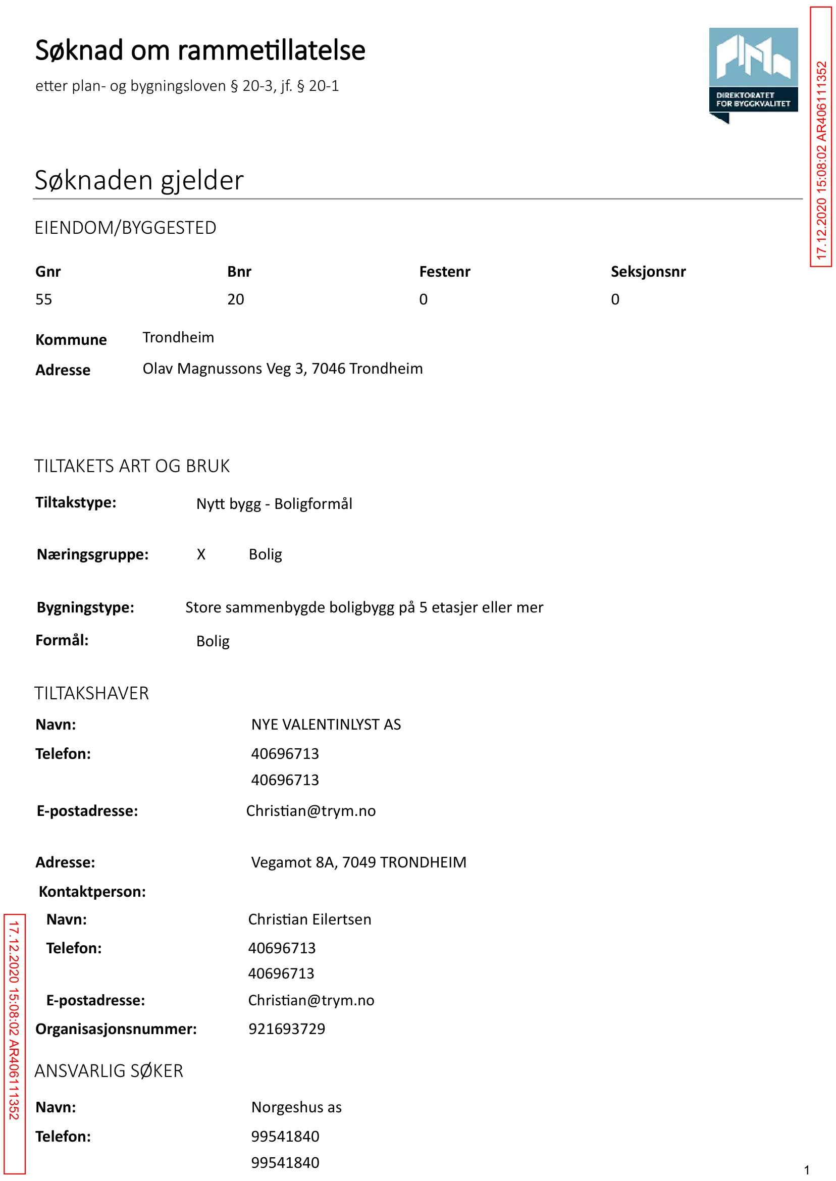 Søknad om rammetillatelse