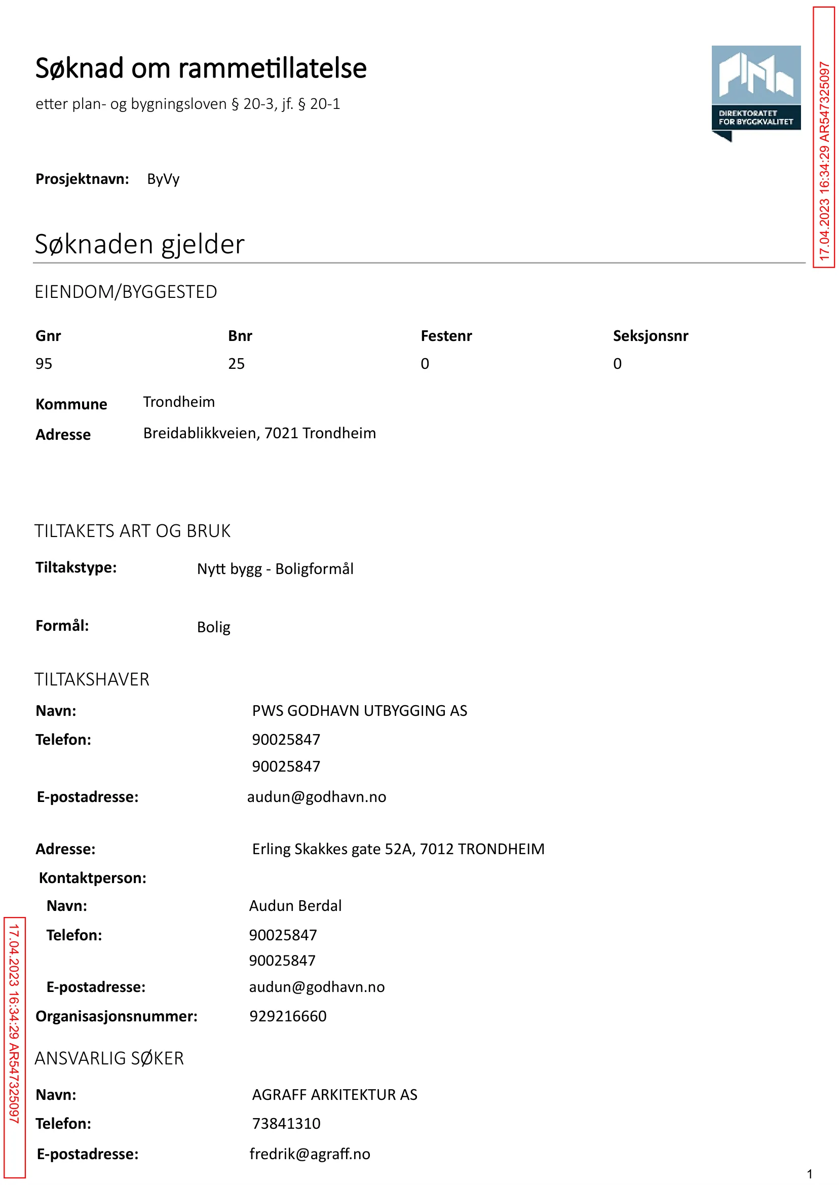 Søknad om rammetillatelse