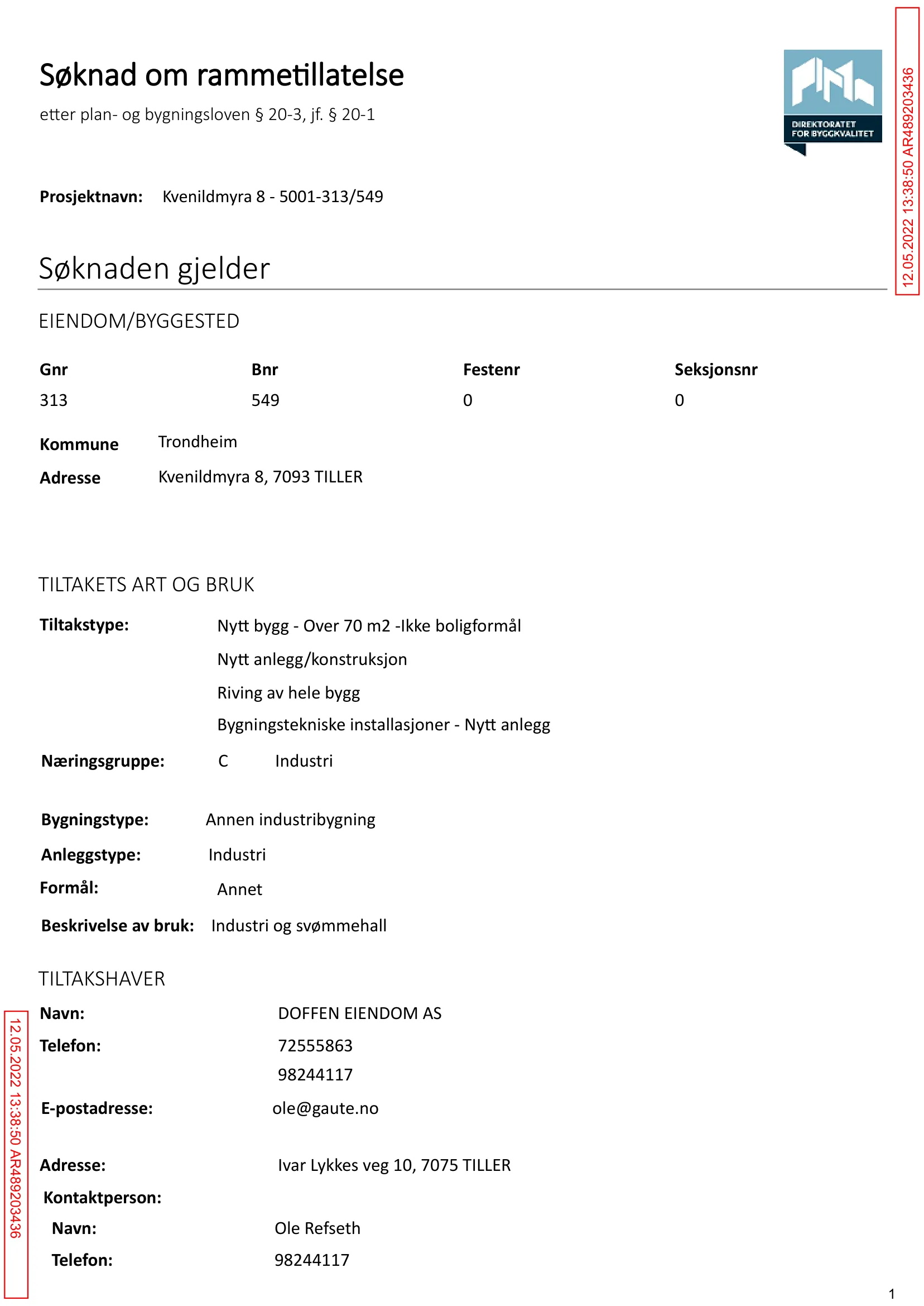 Søknad om rammetillatelse