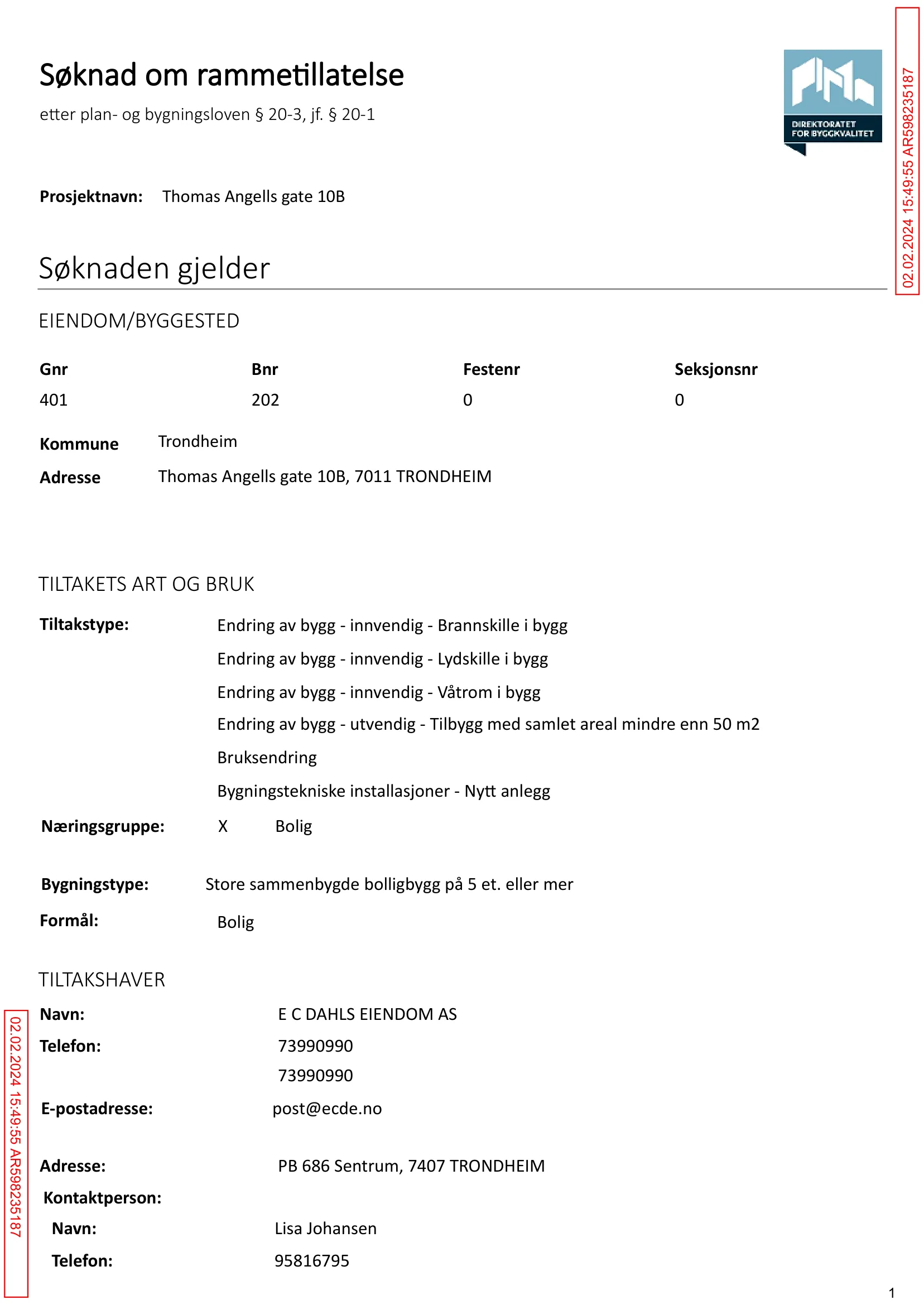 Søknad om rammetillatelse