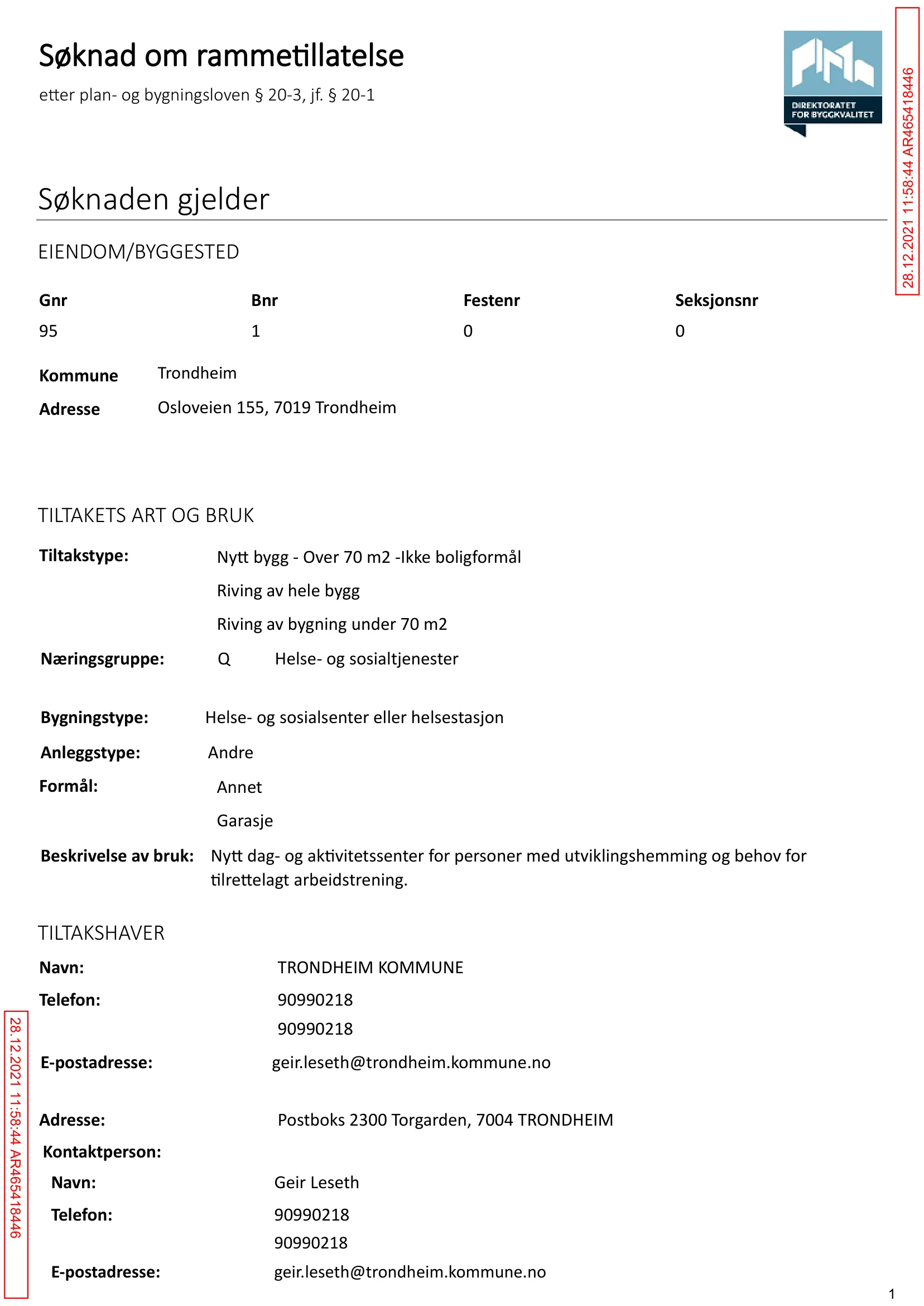 Søknad om rammetillatelse