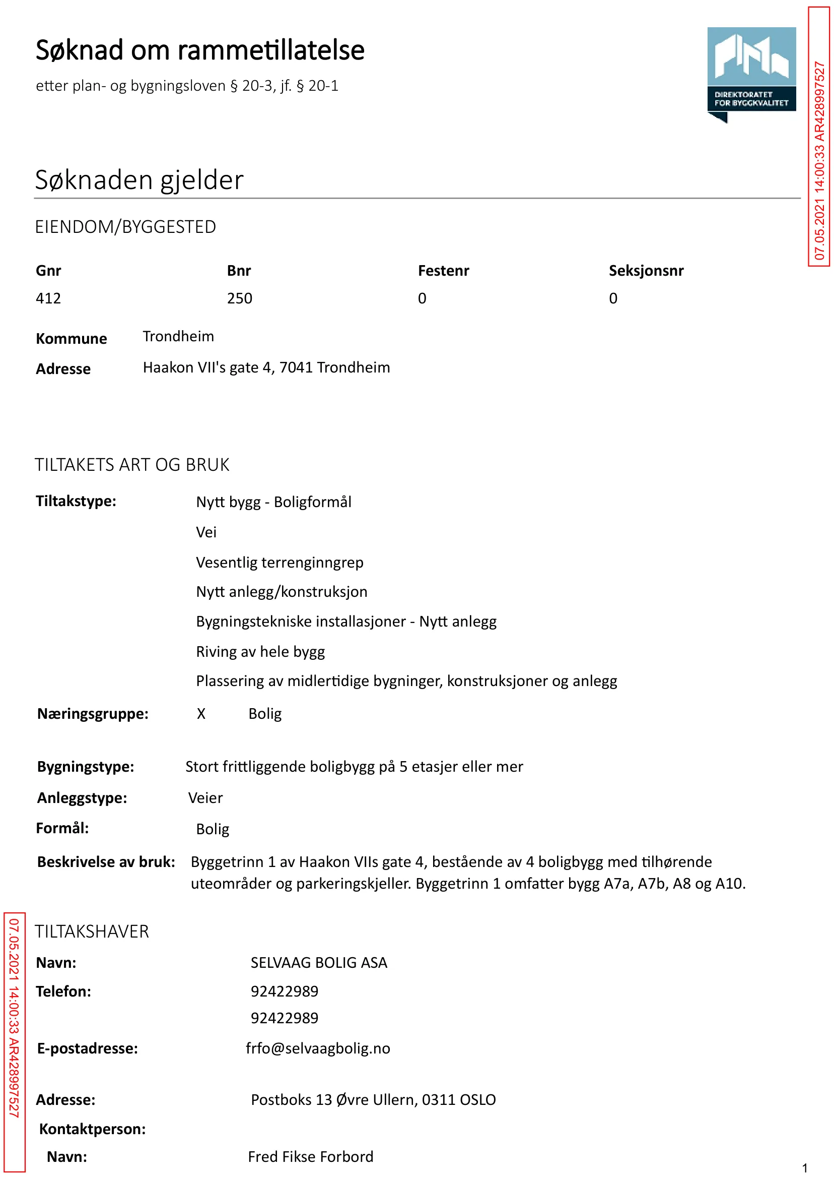 Søknad om rammetillatelse