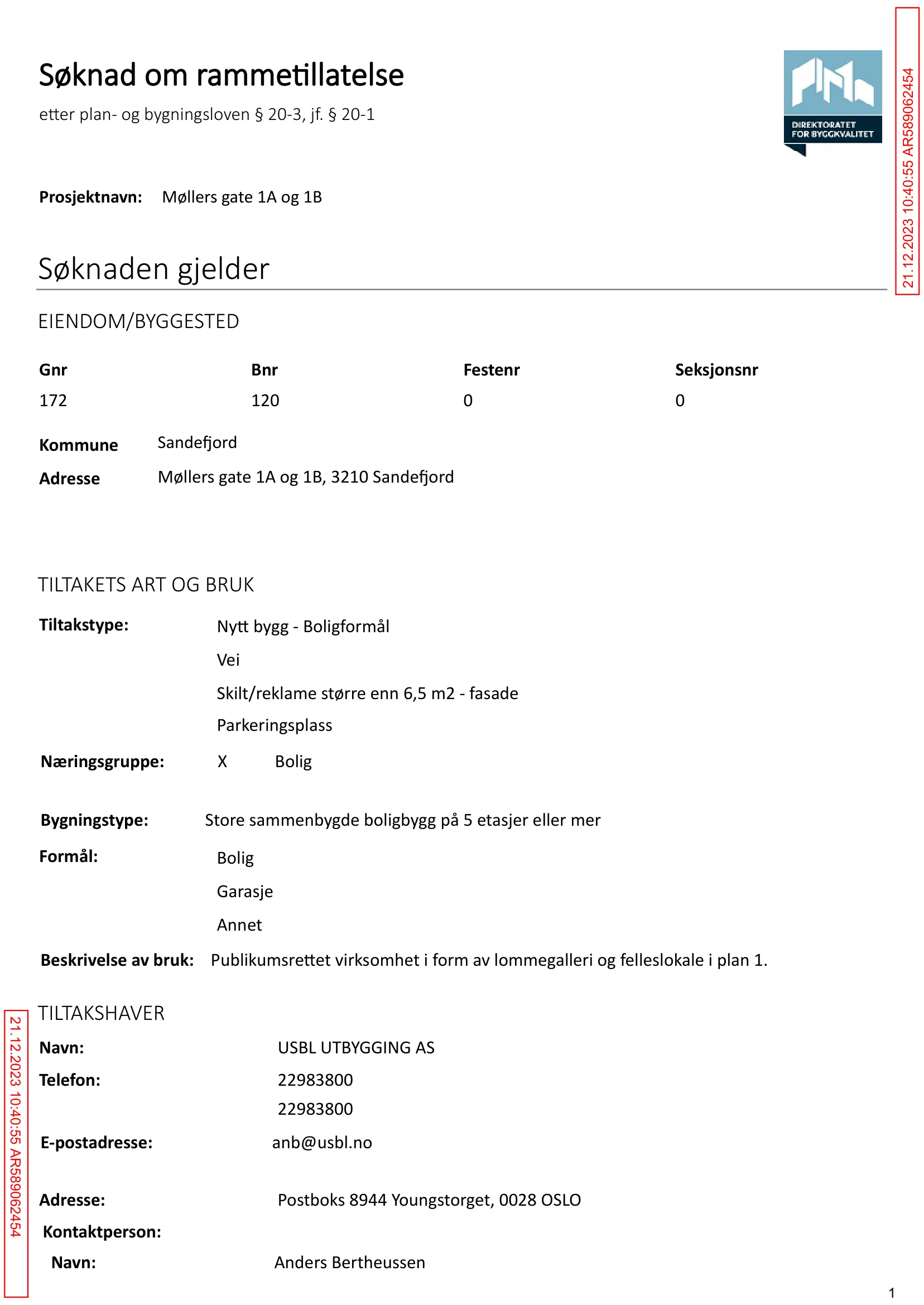 Søknad om rammetillatelse