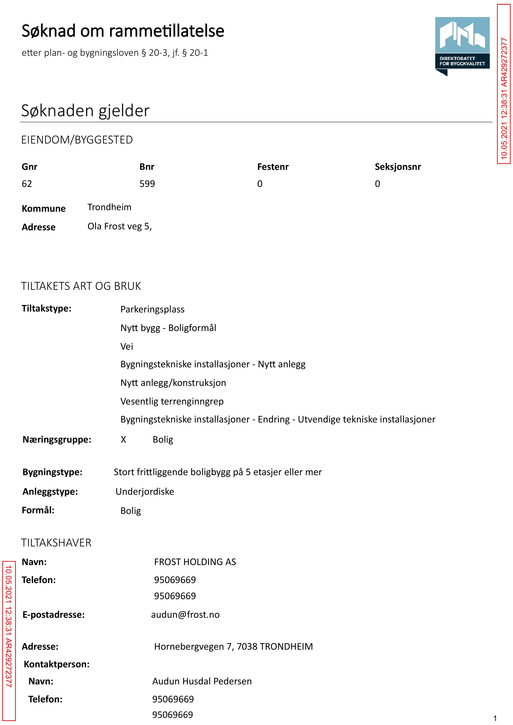 Søknad om rammetillatelse