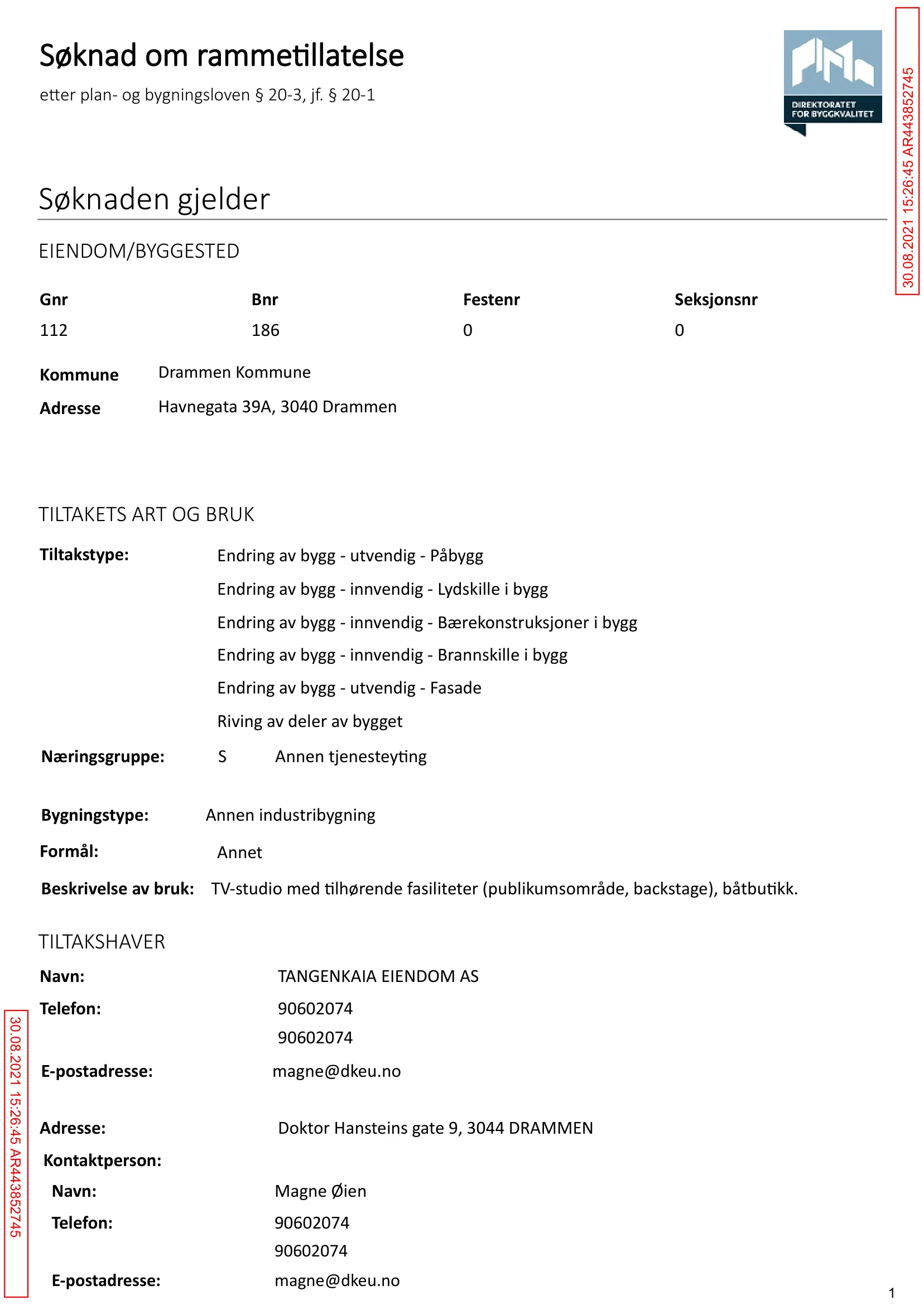 Søknad om rammetillatelse