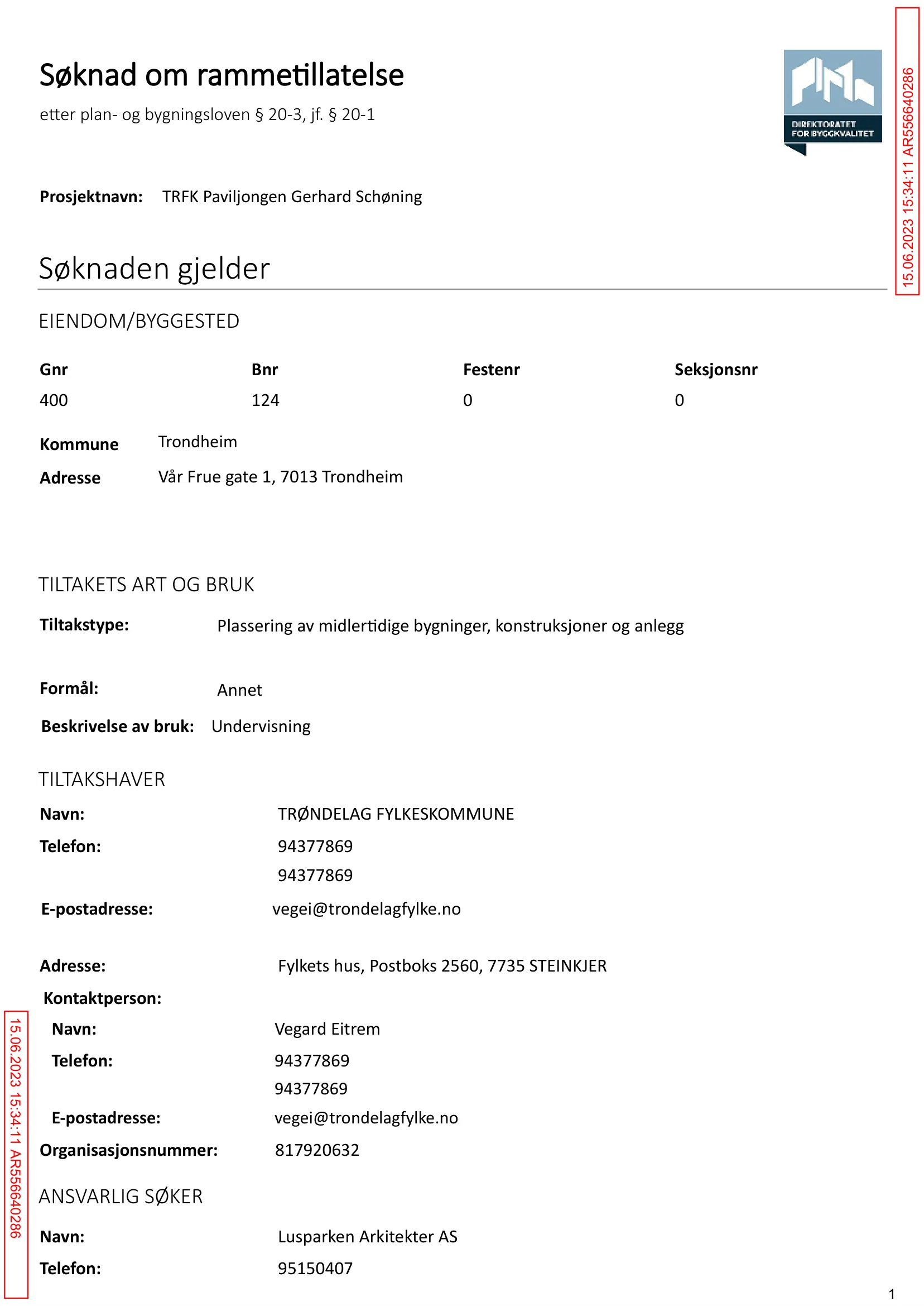 Søknad om rammetillatelse