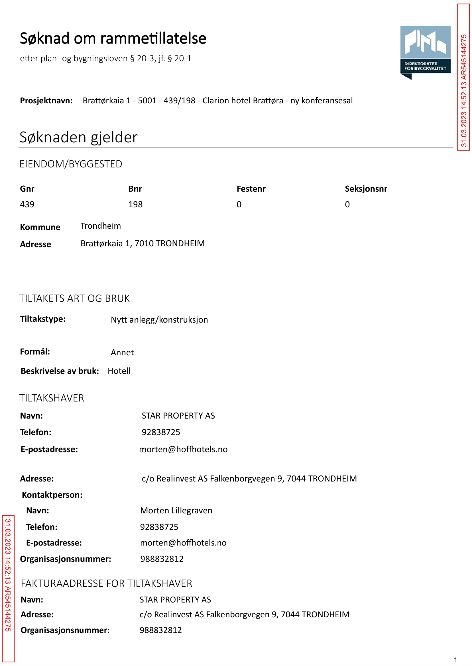 Søknad om rammetillatelse