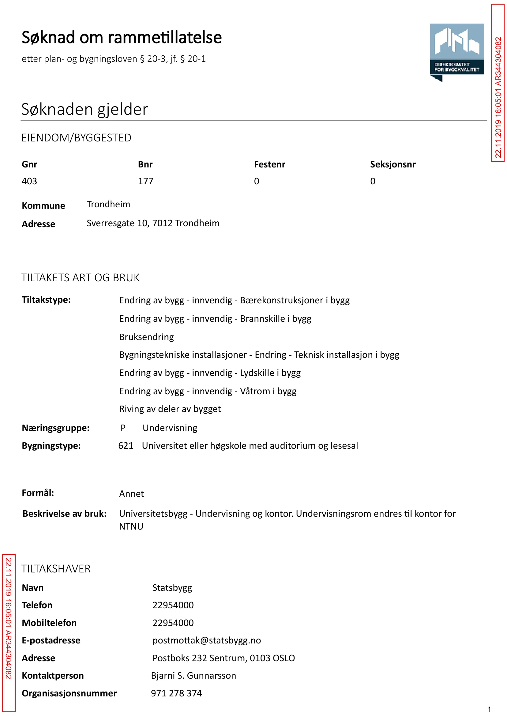 Søknad om rammetillatelse