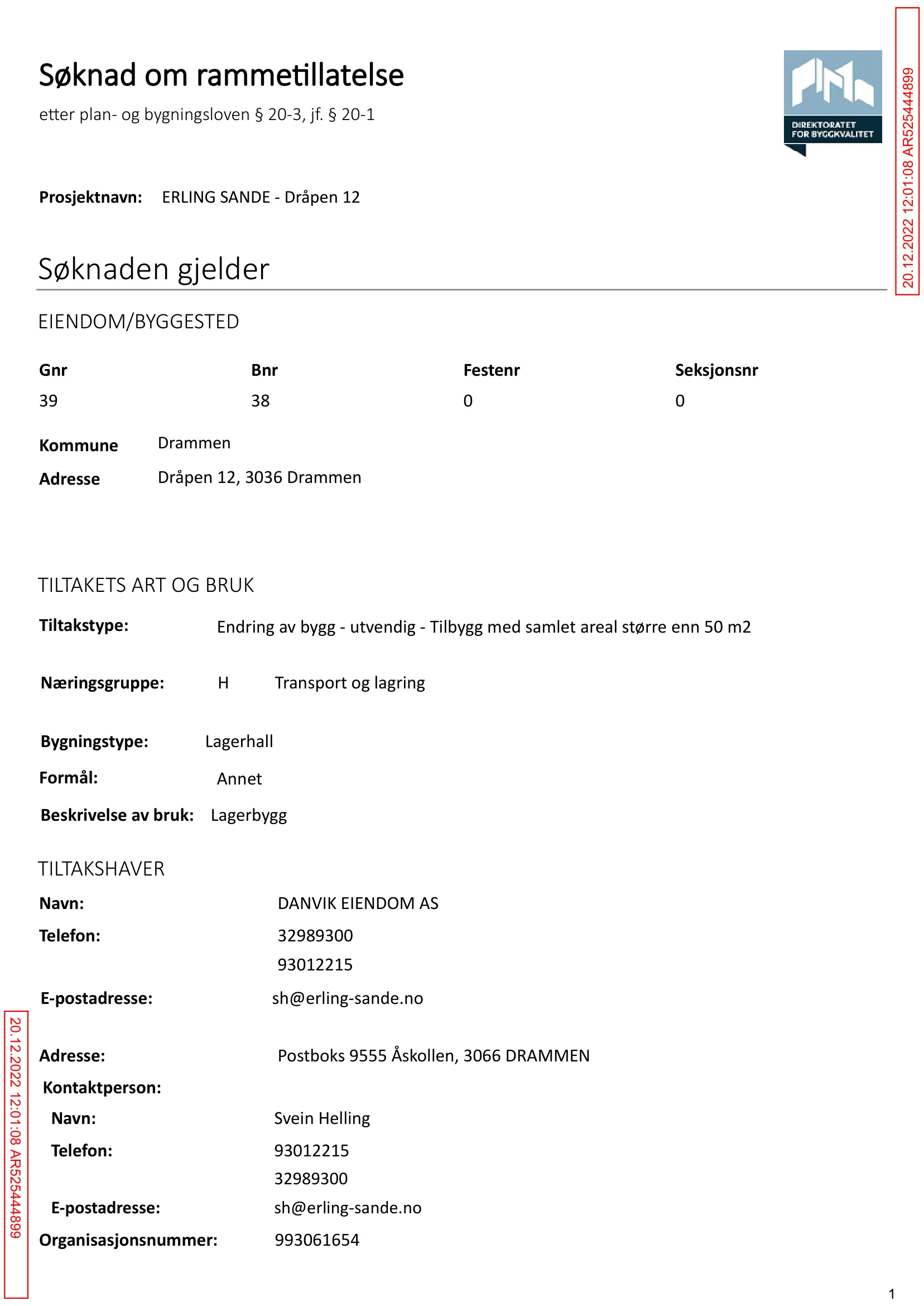 Søknad om rammetillatelse