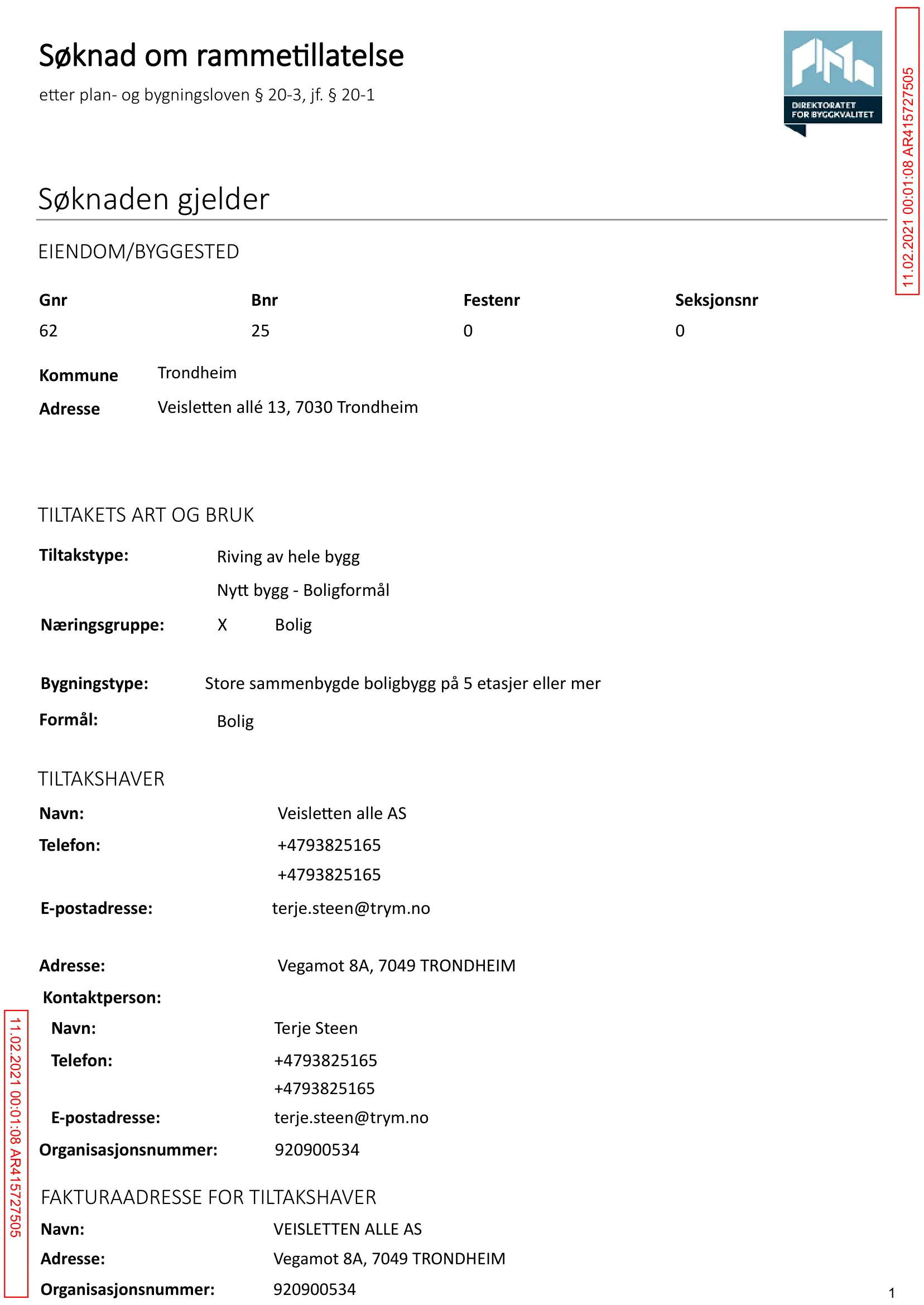 Søknad om rammetillatelse