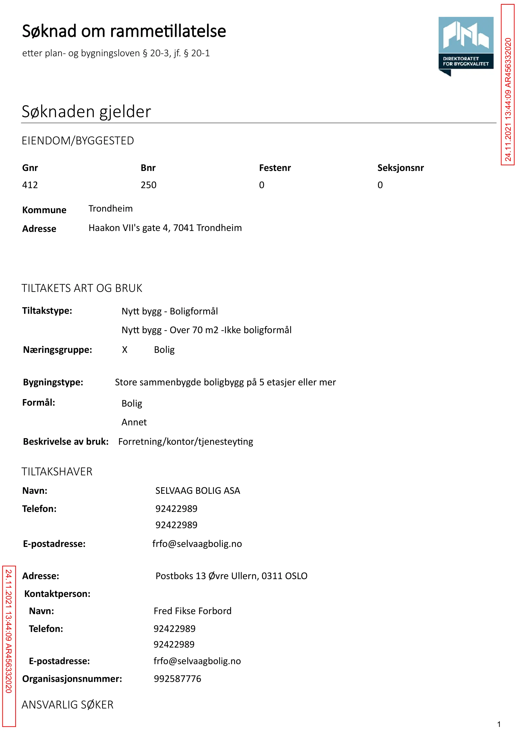 Søknad om rammetillatelse