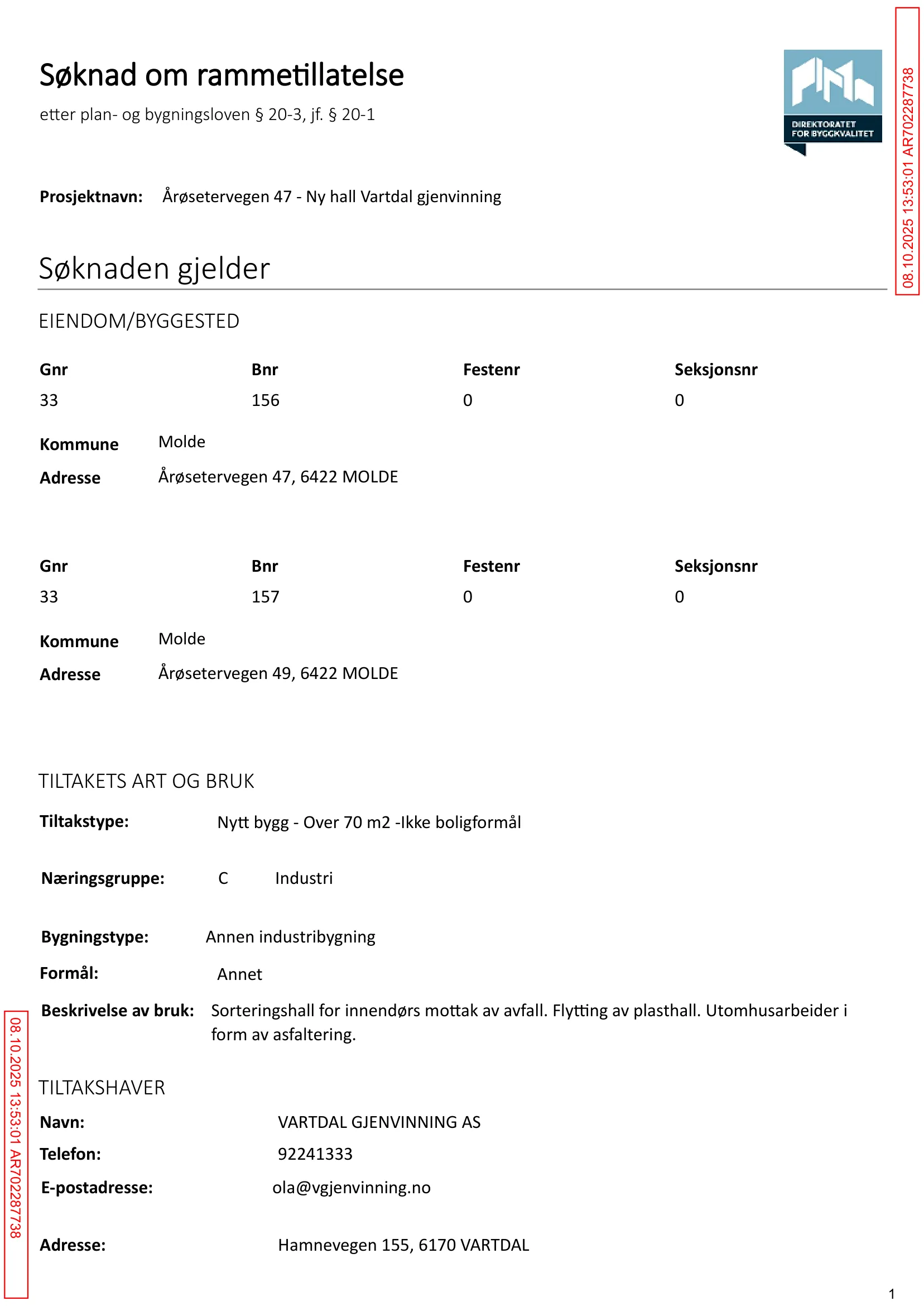 Søknad om rammetillatelse