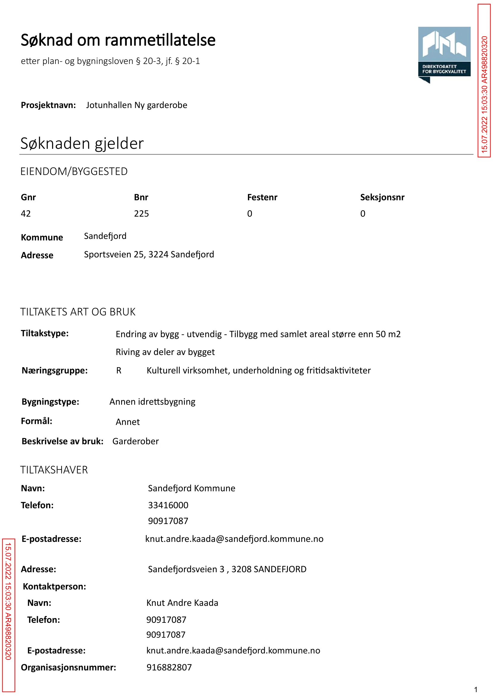 Søknad om rammetillatelse