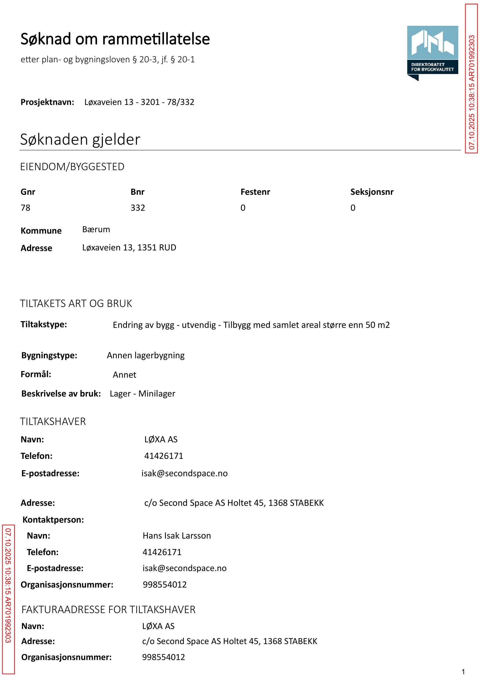 Søknad om rammetillatelse
