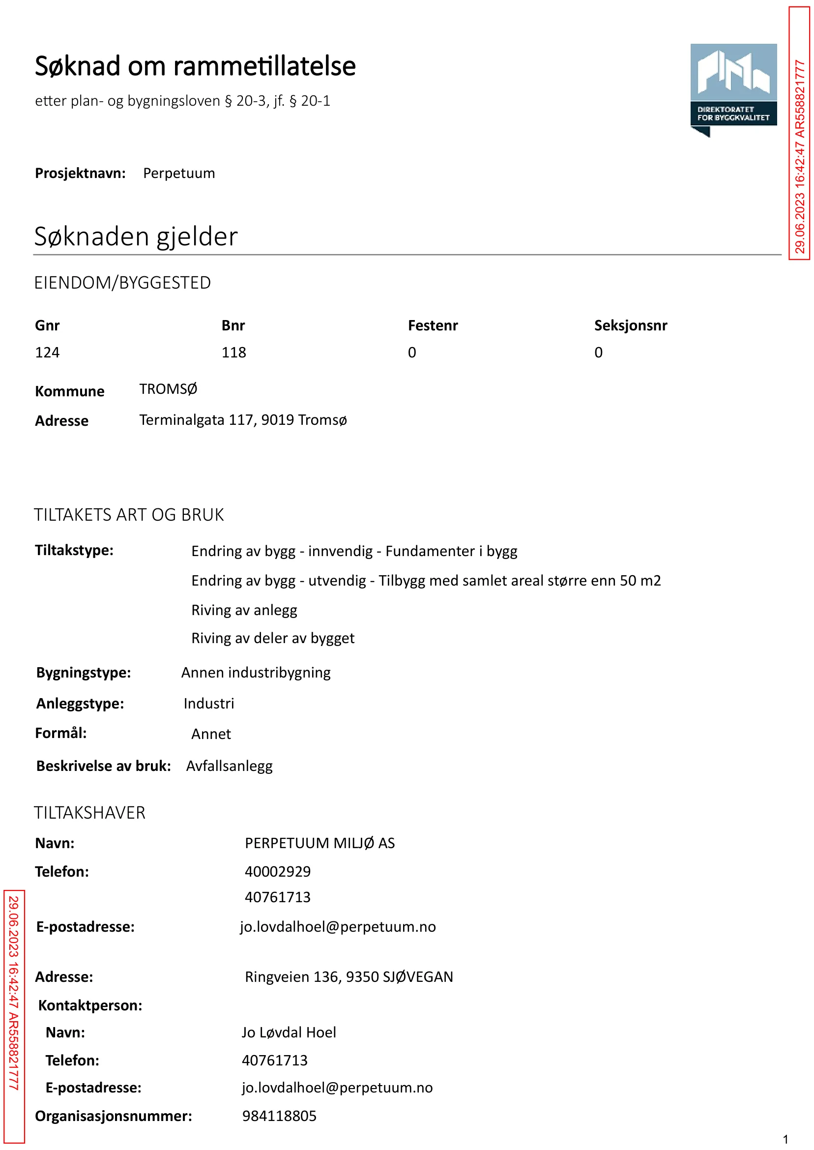 Søknad om rammetillatelse