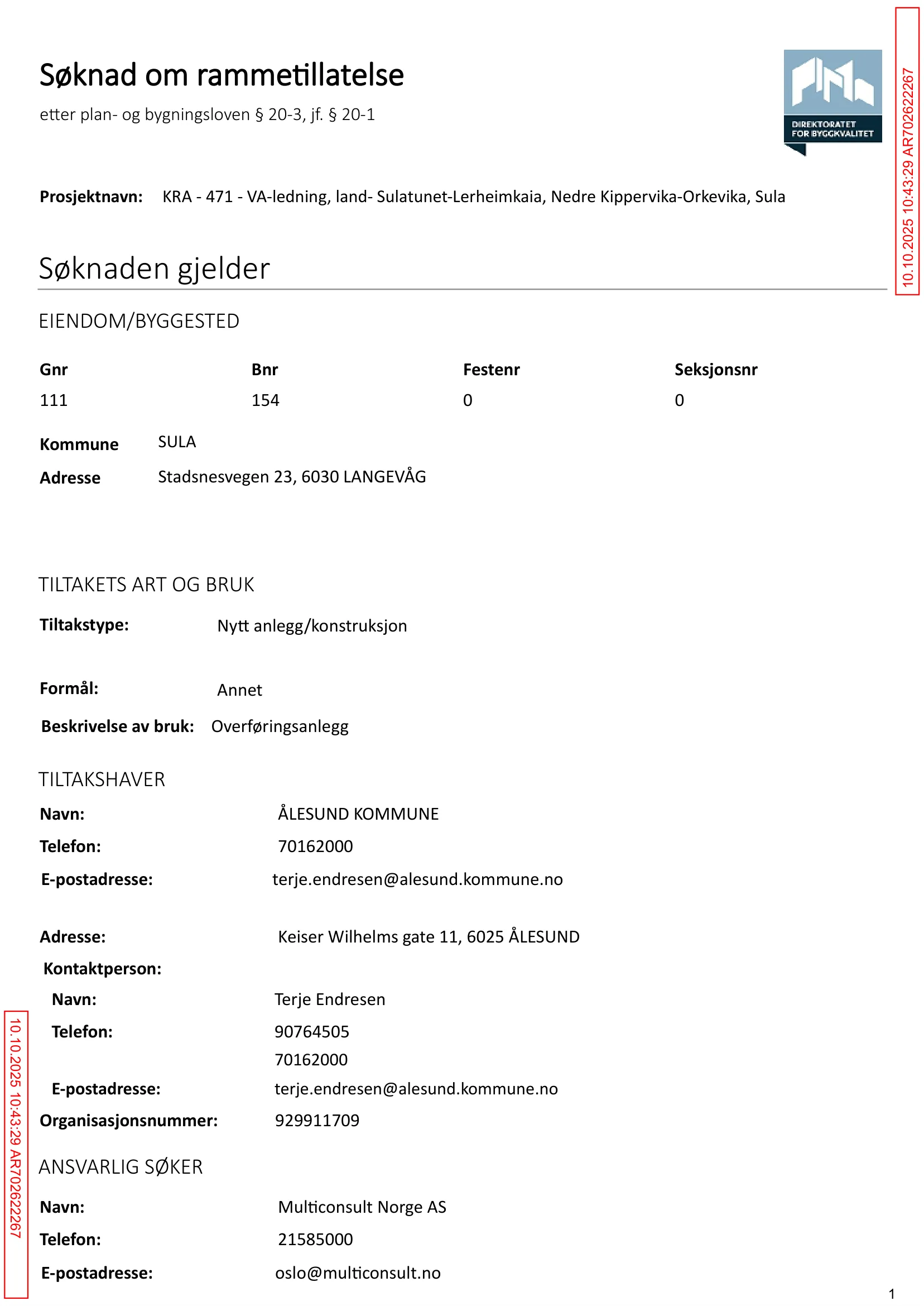 Søknad om rammetillatelse