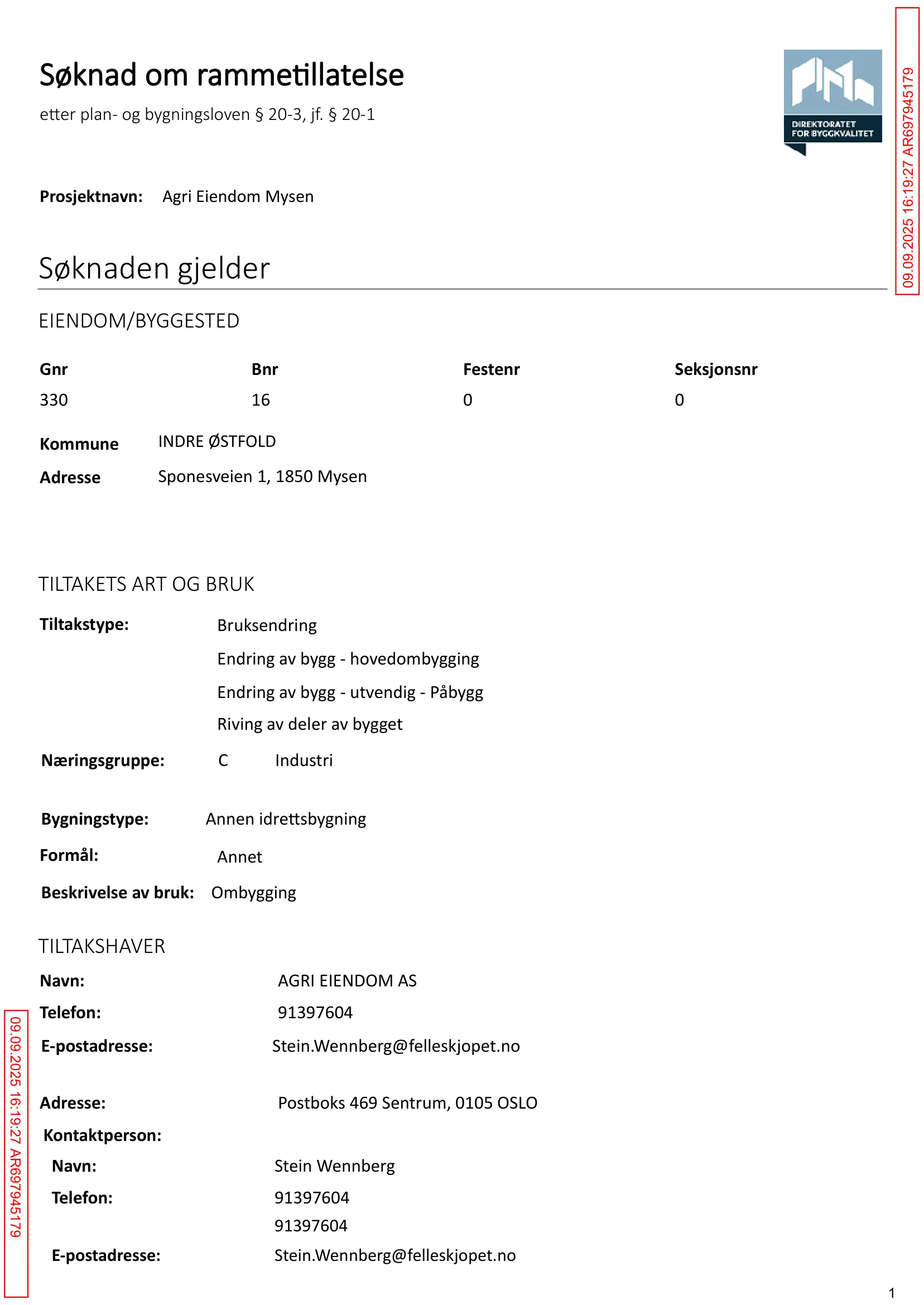 Søknad om rammetillatelse