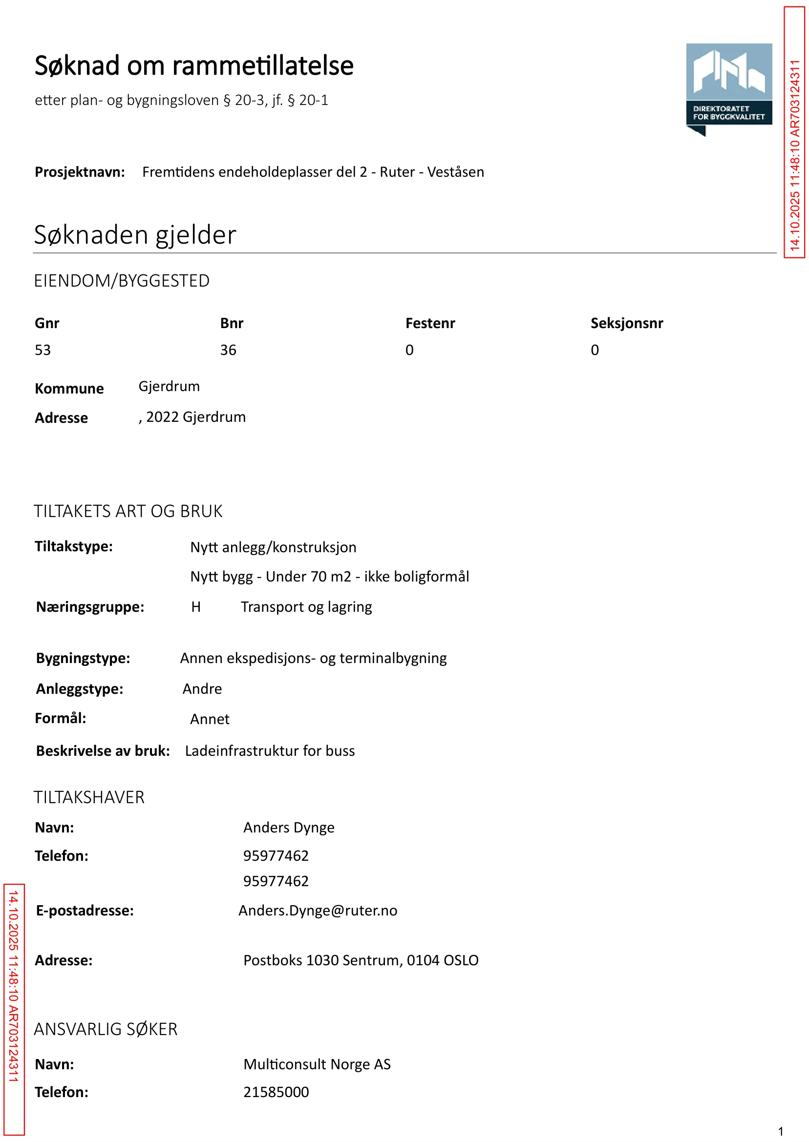 Søknad om rammetillatelse