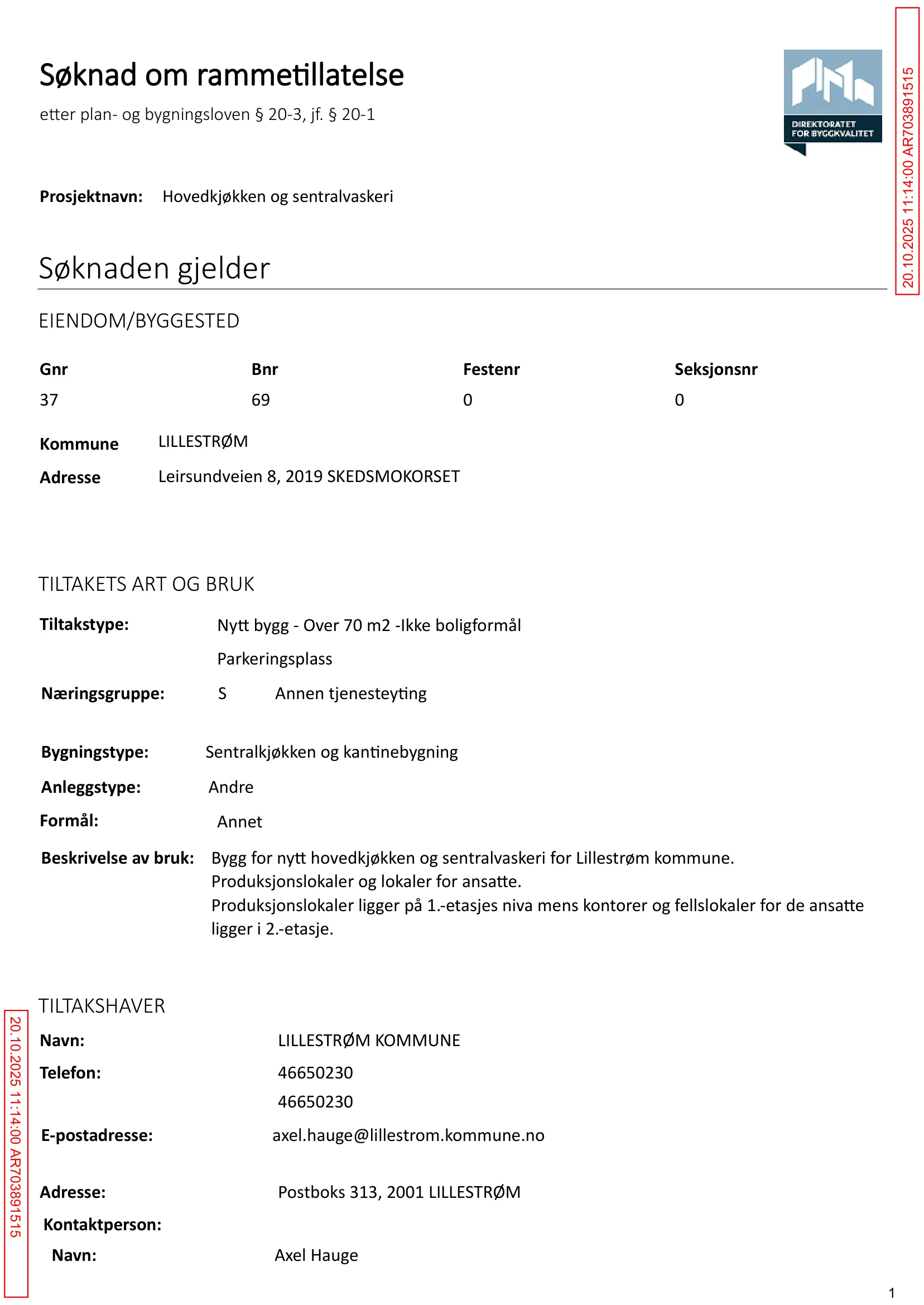 Søknad om rammetillatelse